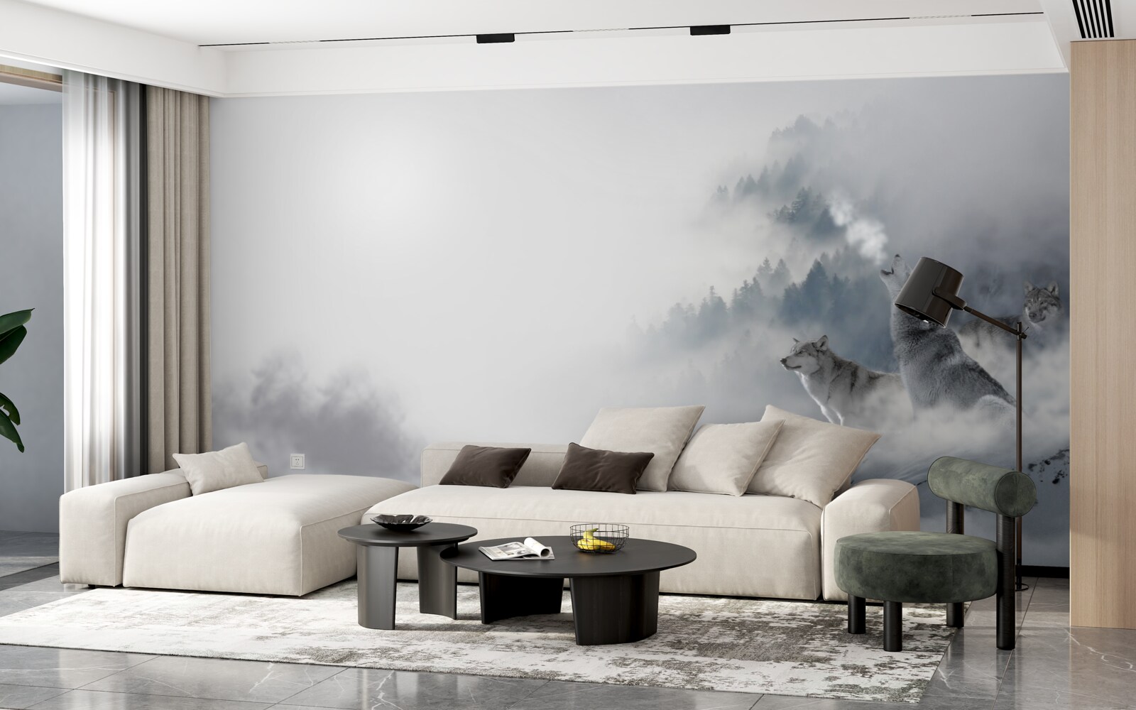 Фотошпалери у зимовому лісі чути виття вовків