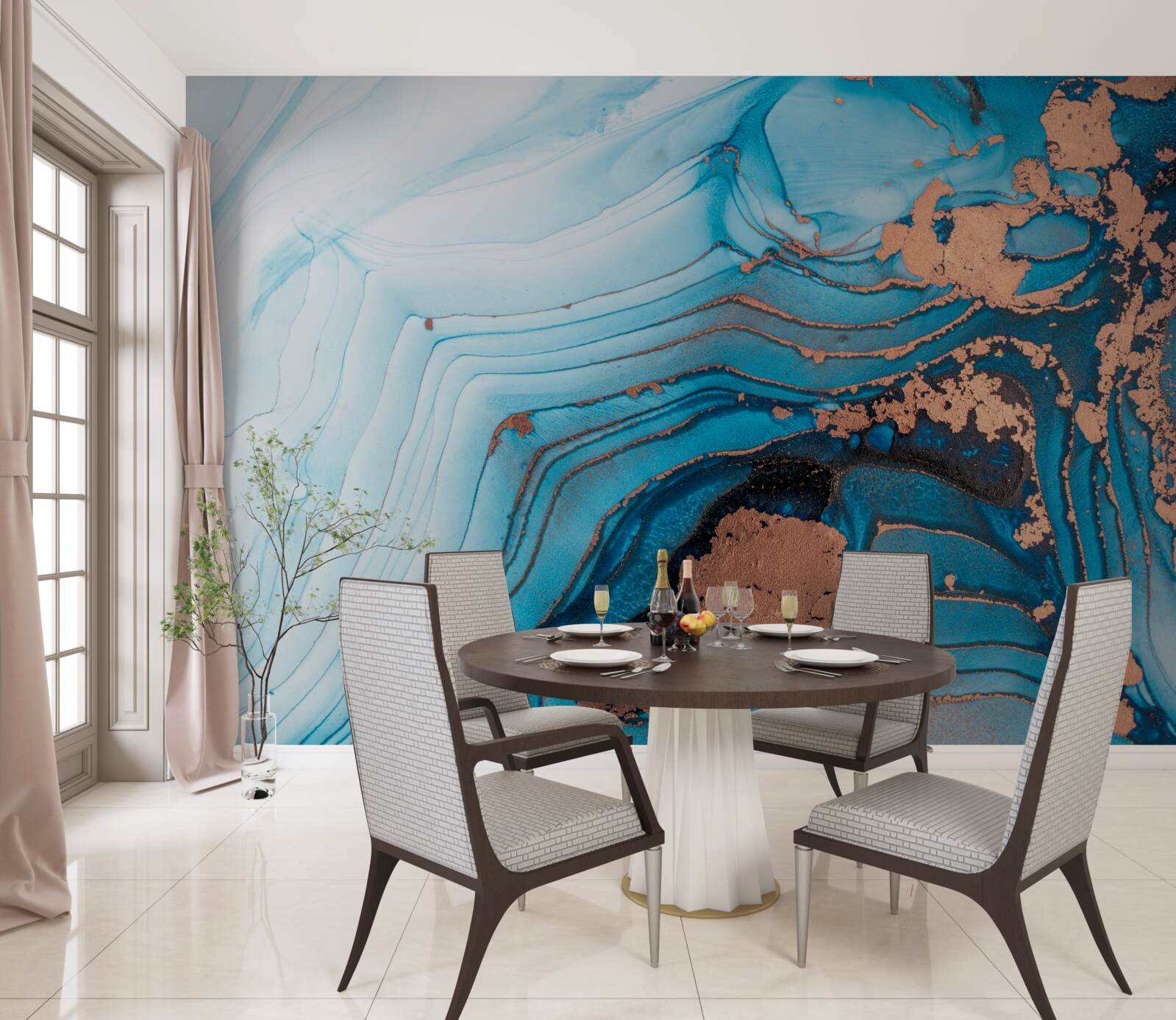 Фотошпалери вода контактує з мармуровим піском