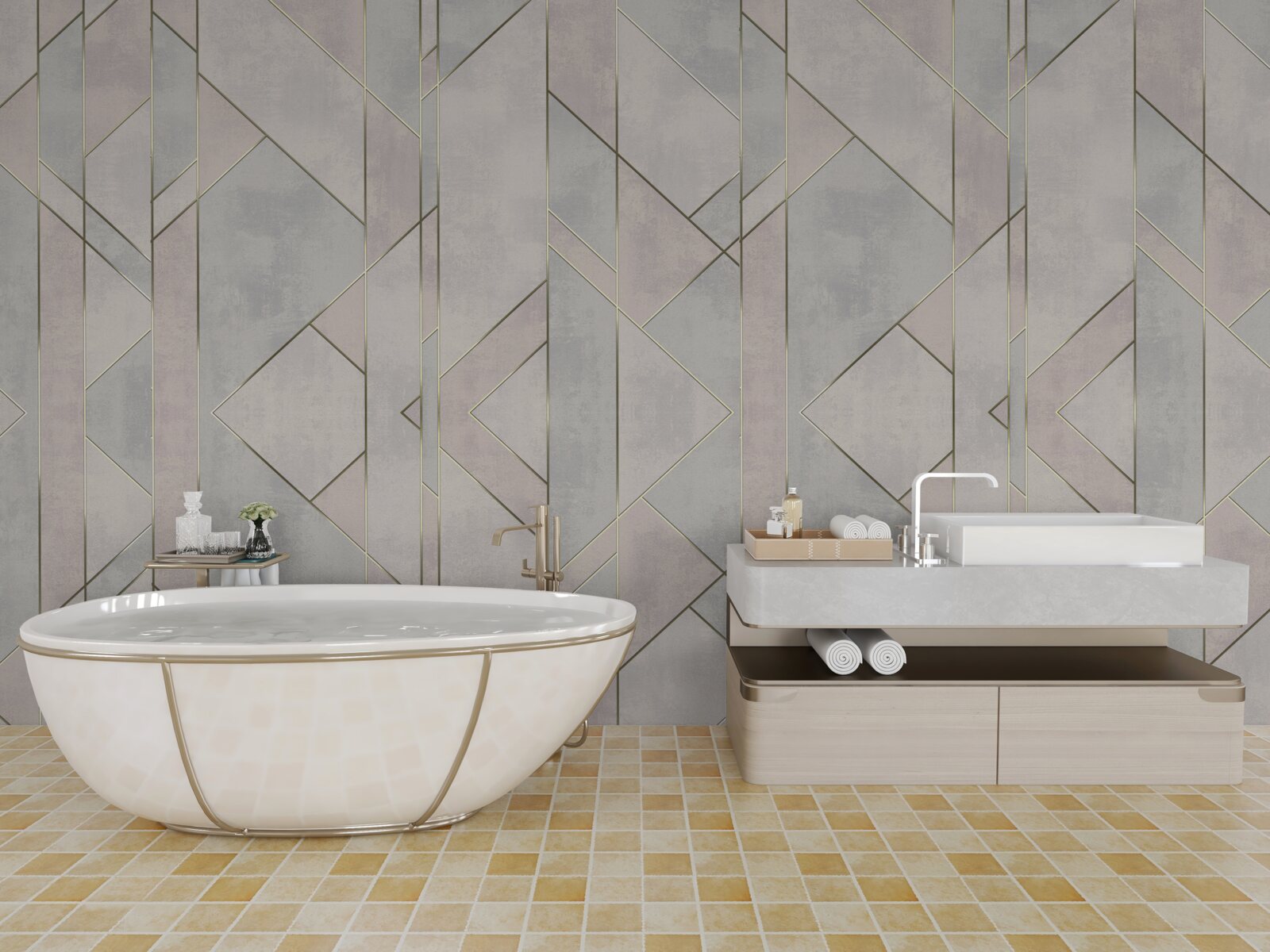 Фотошпалери прямі лінії на мармуровій поверхні