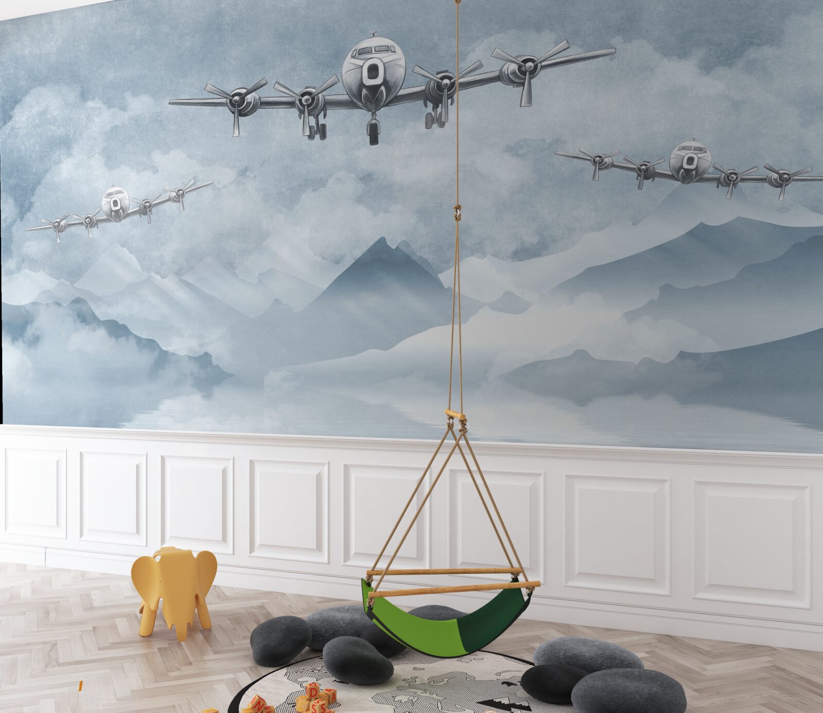 Фотошпалери літаки пролітають над горами