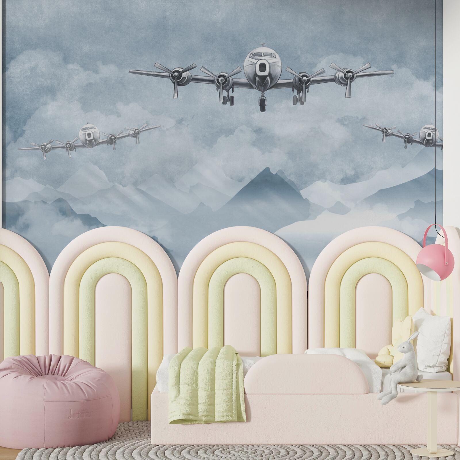 Фотошпалери літаки пролітають над горами