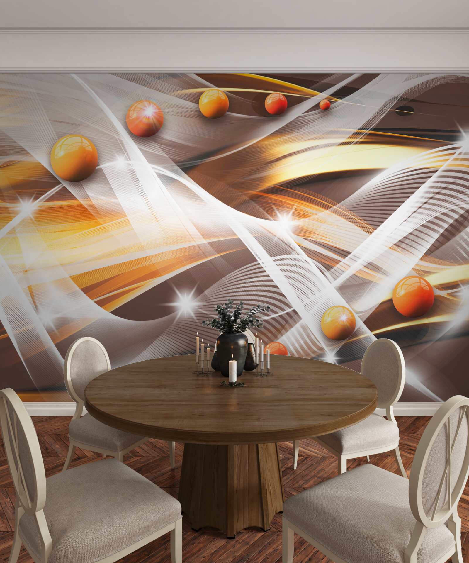 Фотошпалери левітуючі сфери в абстрактному мистецтві