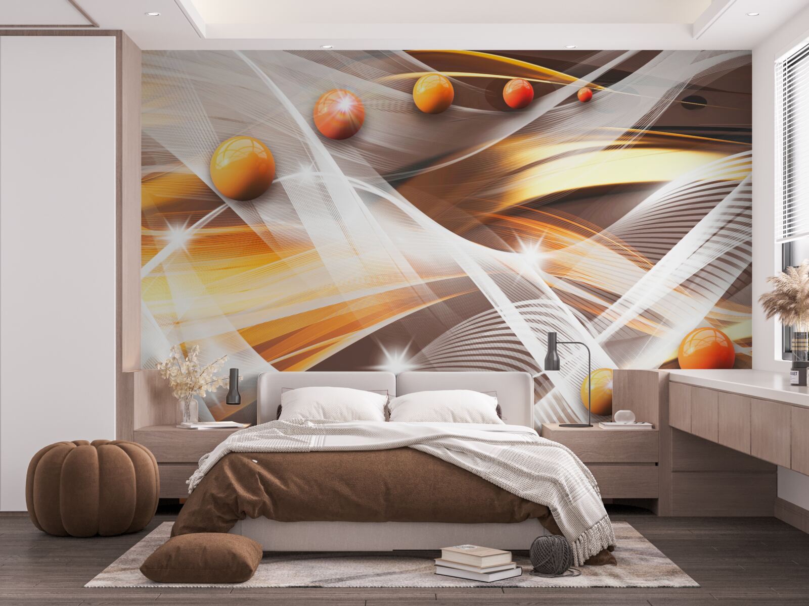 Фотошпалери левітуючі сфери в абстрактному мистецтві