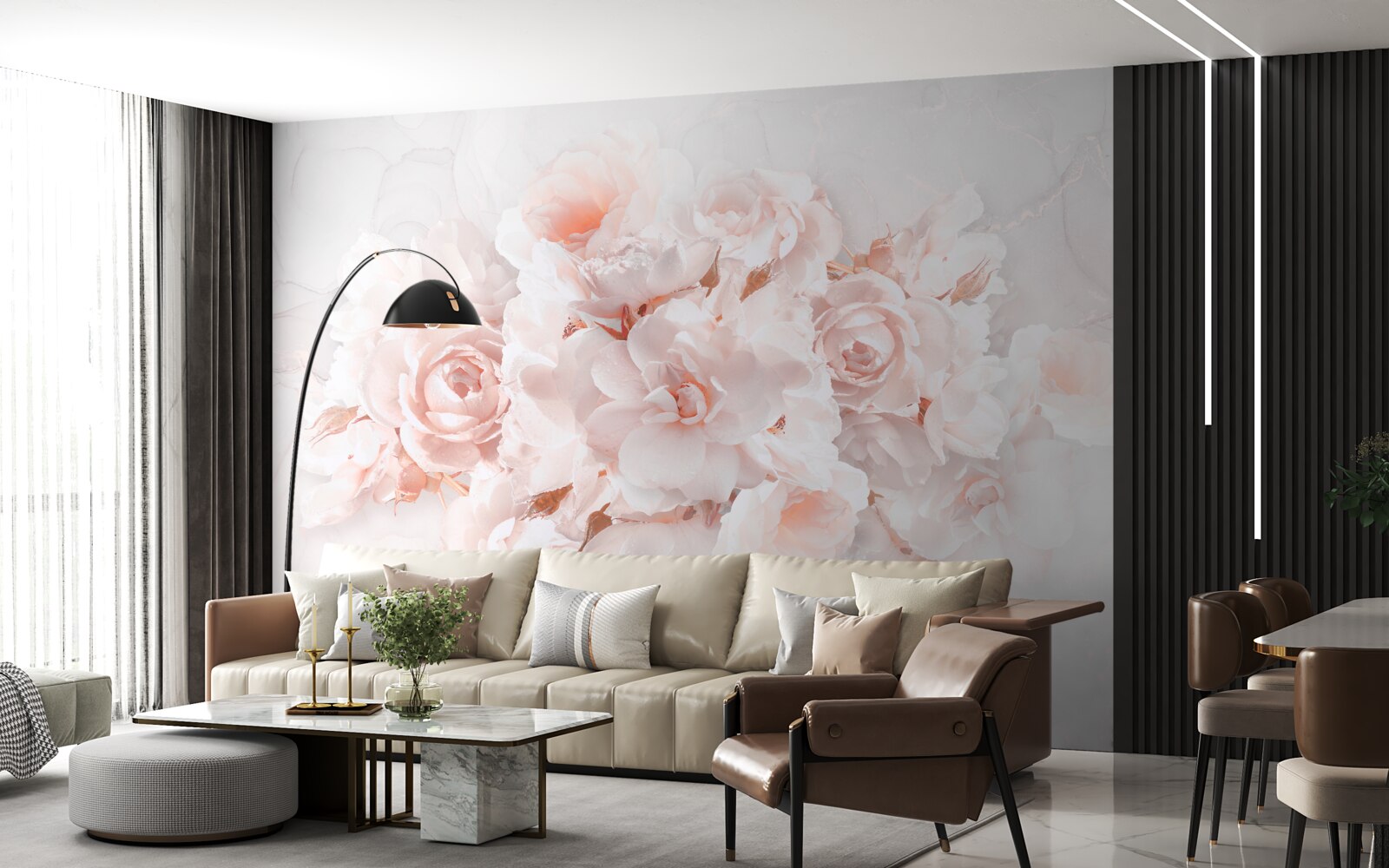 Фотошпалери композиція з вишуканих півоній