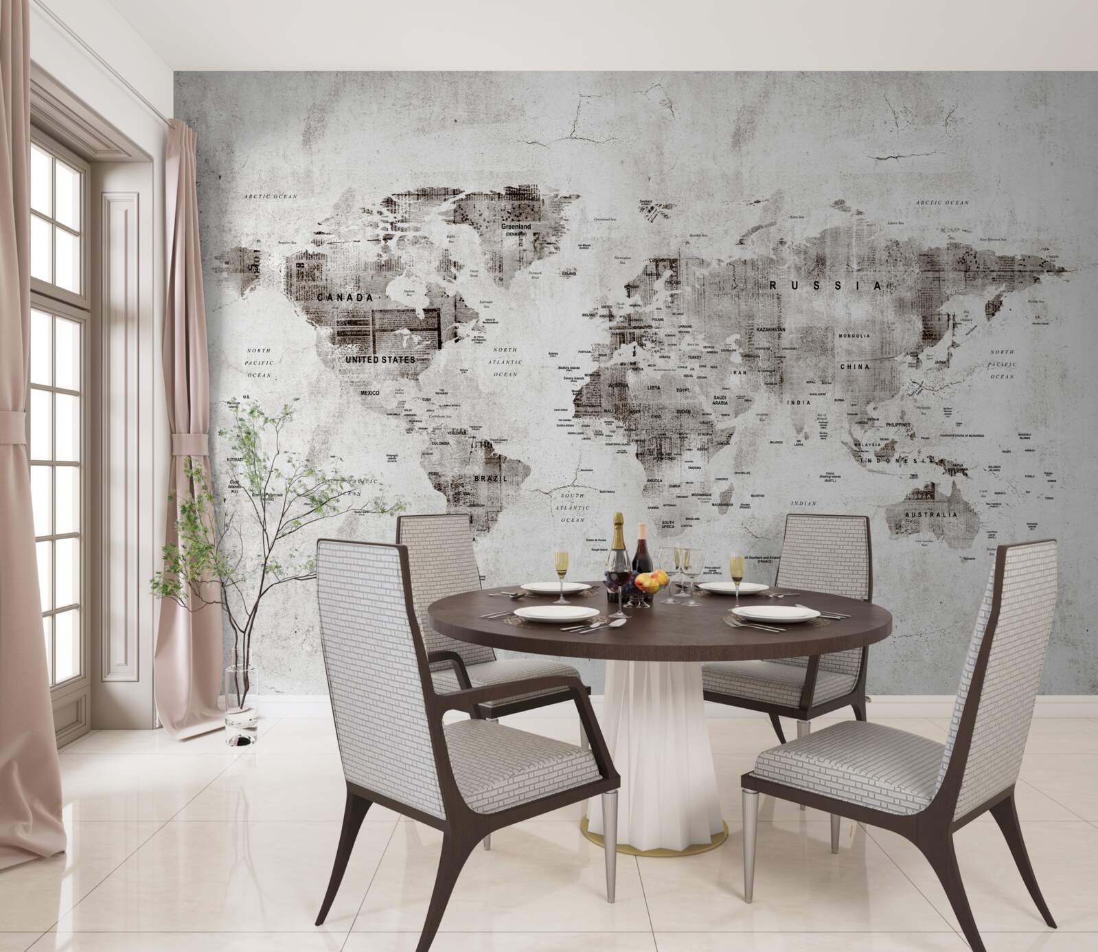 Фотошпалери карта світу з назвами держав