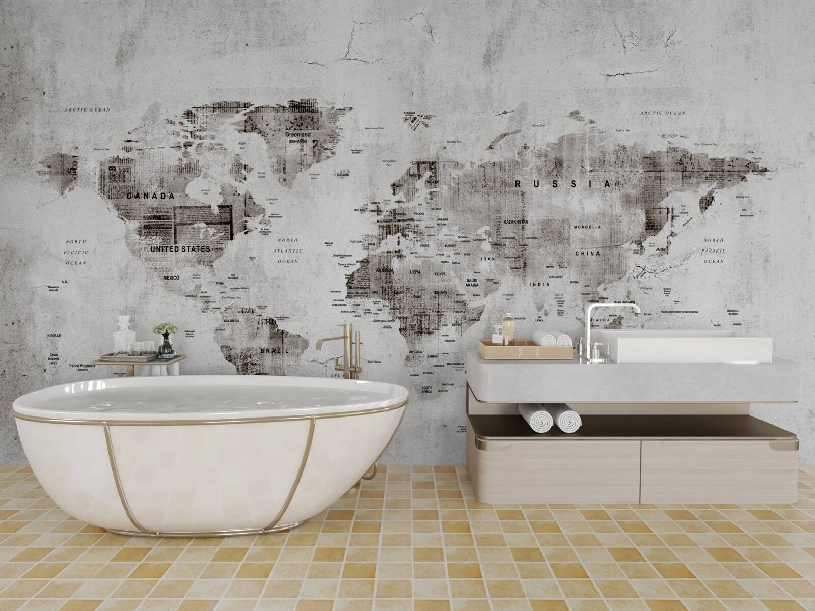 Фотошпалери карта світу з назвами держав