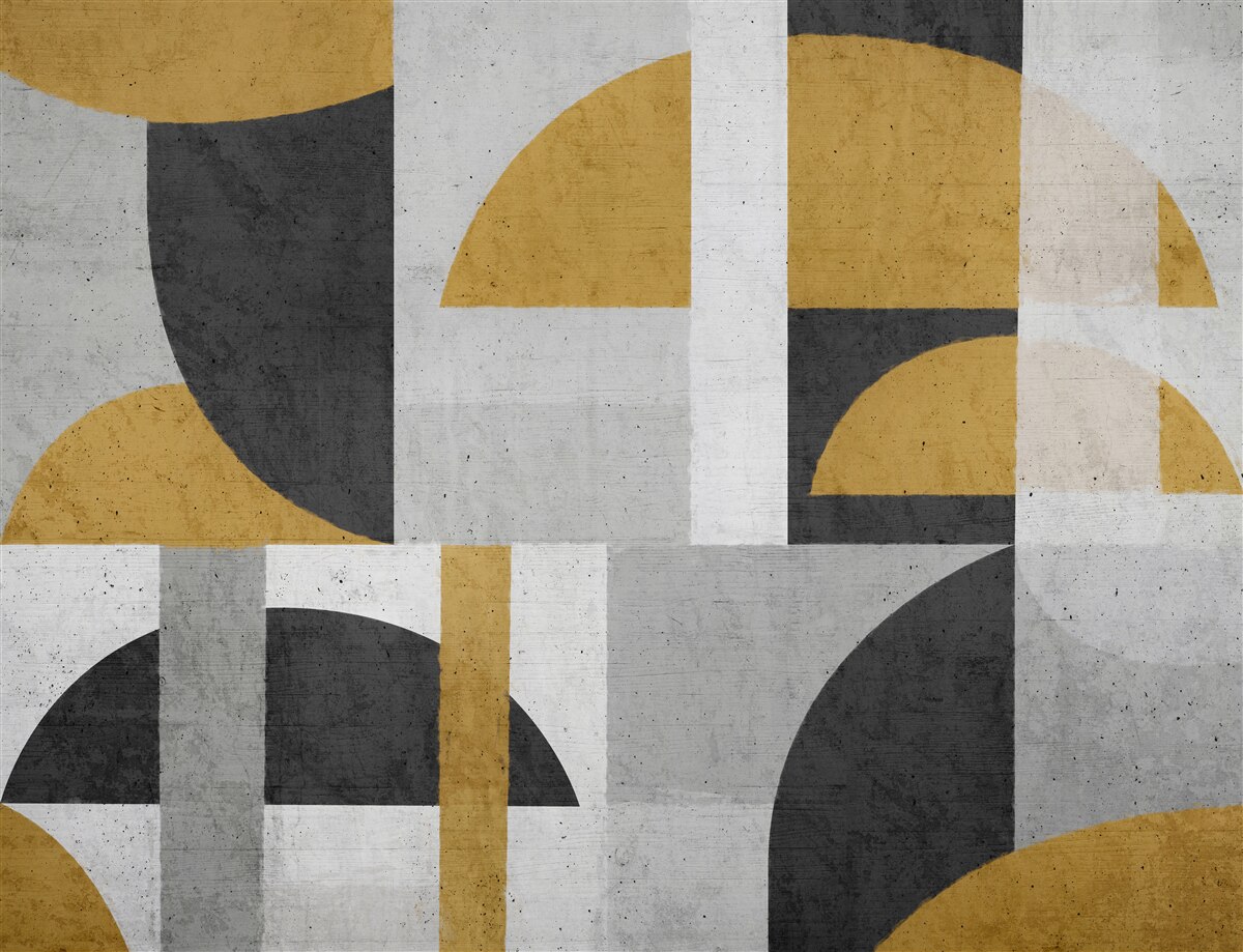 Фотошпалери абстрактний у відтінках чорного та жовтого