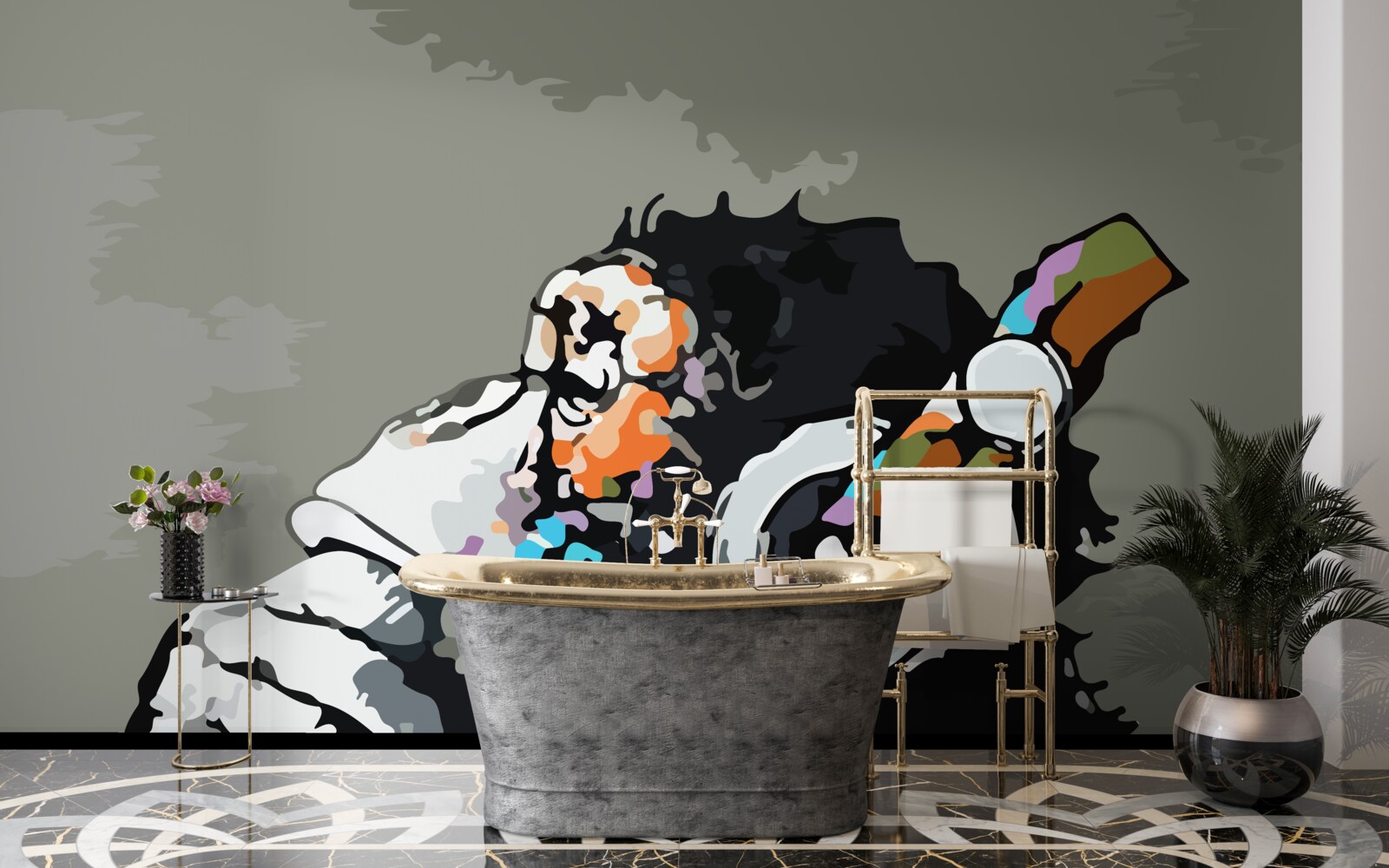 Фотошпалери макака в навушниках