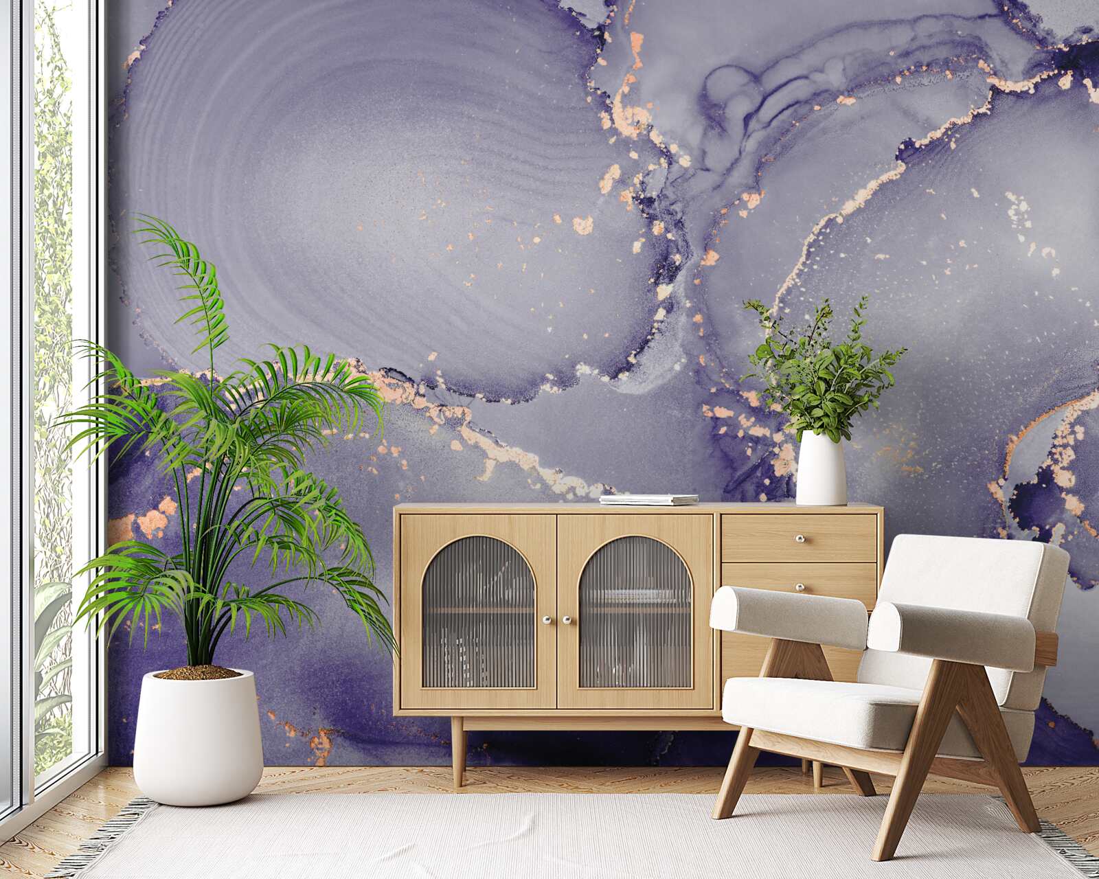 Фотошпалери бузково-фіолетовий мармур