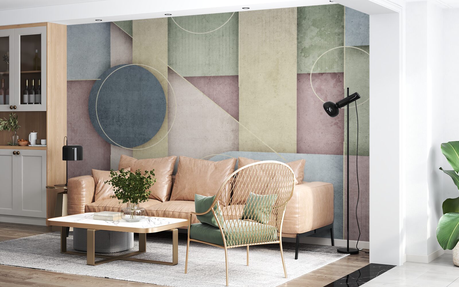 Фотошпалери композиція з геометричними елементами