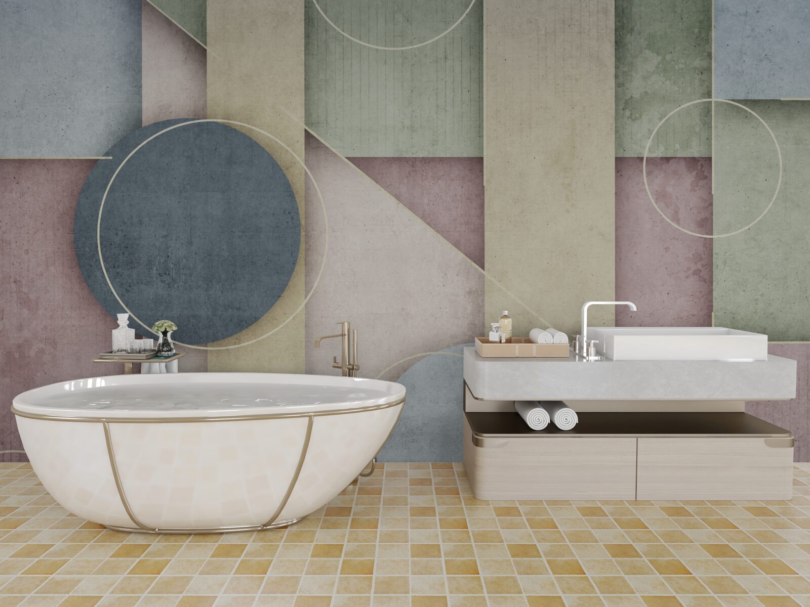 Фотошпалери композиція з геометричними елементами