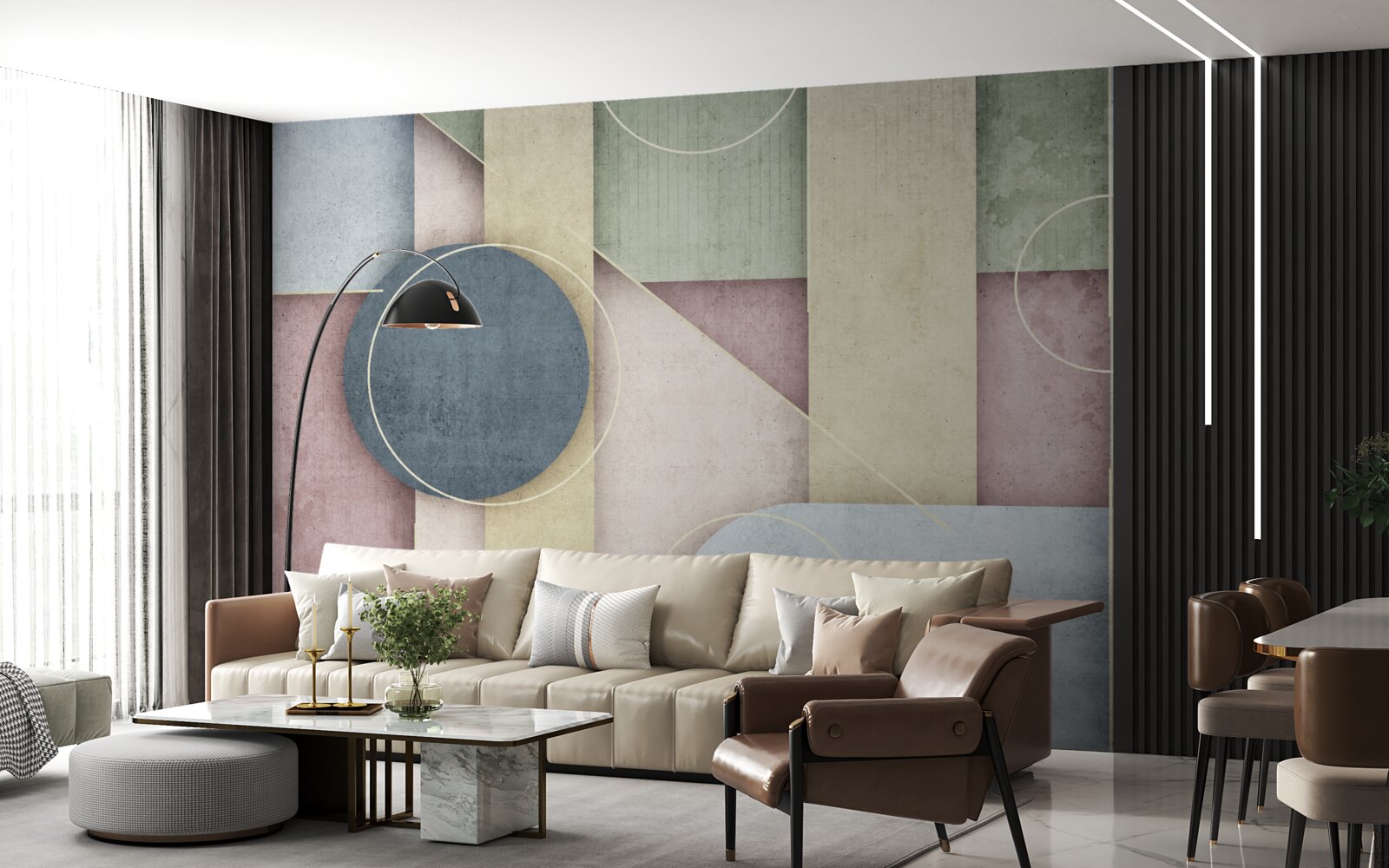 Фотошпалери композиція з геометричними елементами