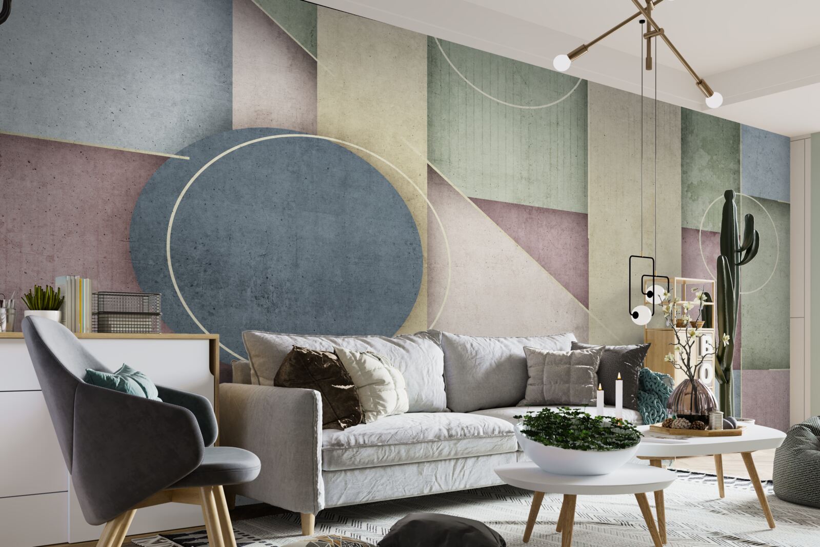 Фотошпалери композиція з геометричними елементами