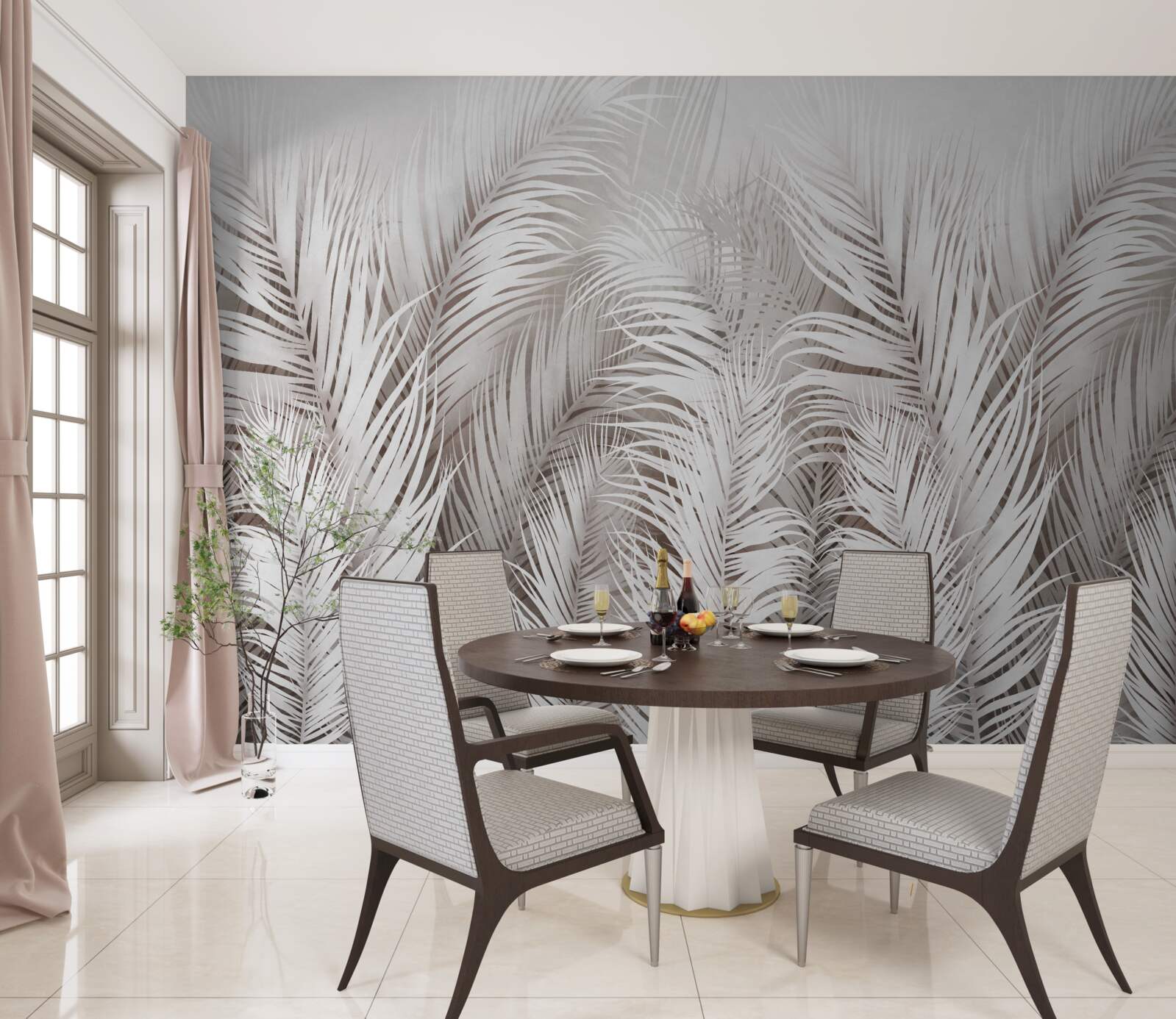 Фотошпалери пишна яскрава папороть