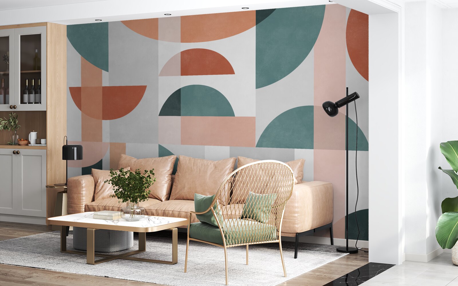 Фотошпалери геометричні фігури в абстракції