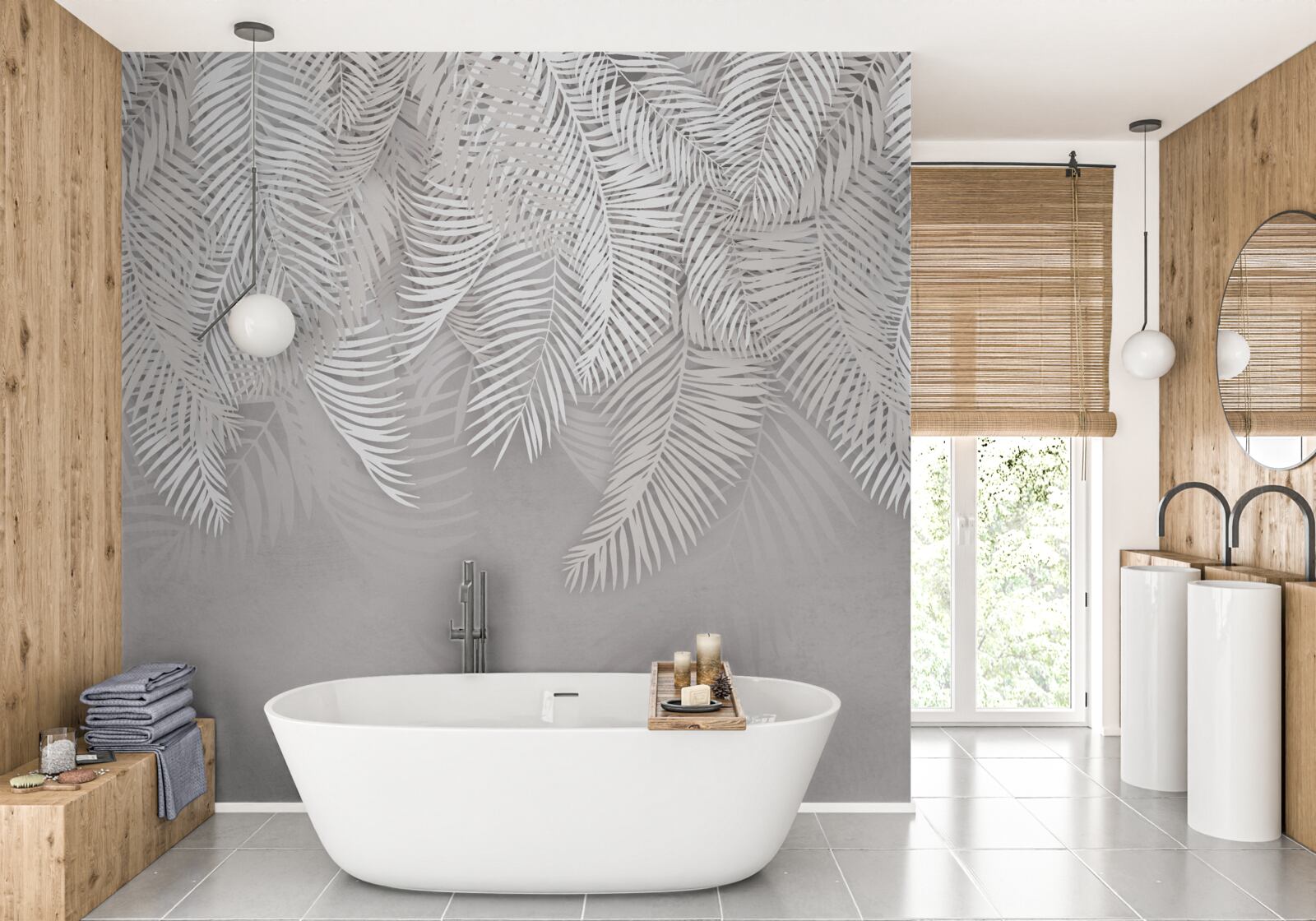 Фотошпалери навпаки, папороть біла