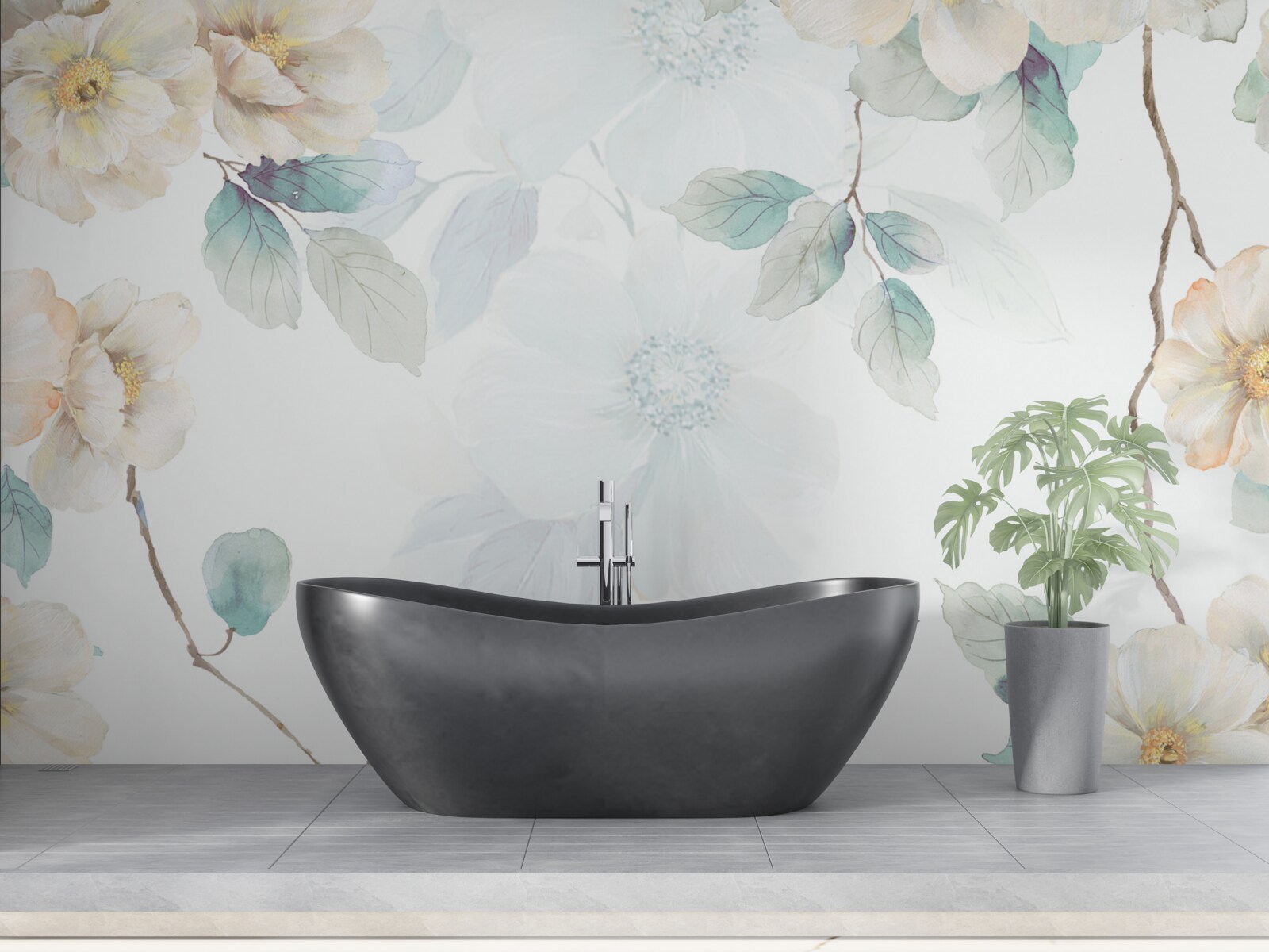 Фотошпалери на гілках м'яко розвиваються квіткові бруньки