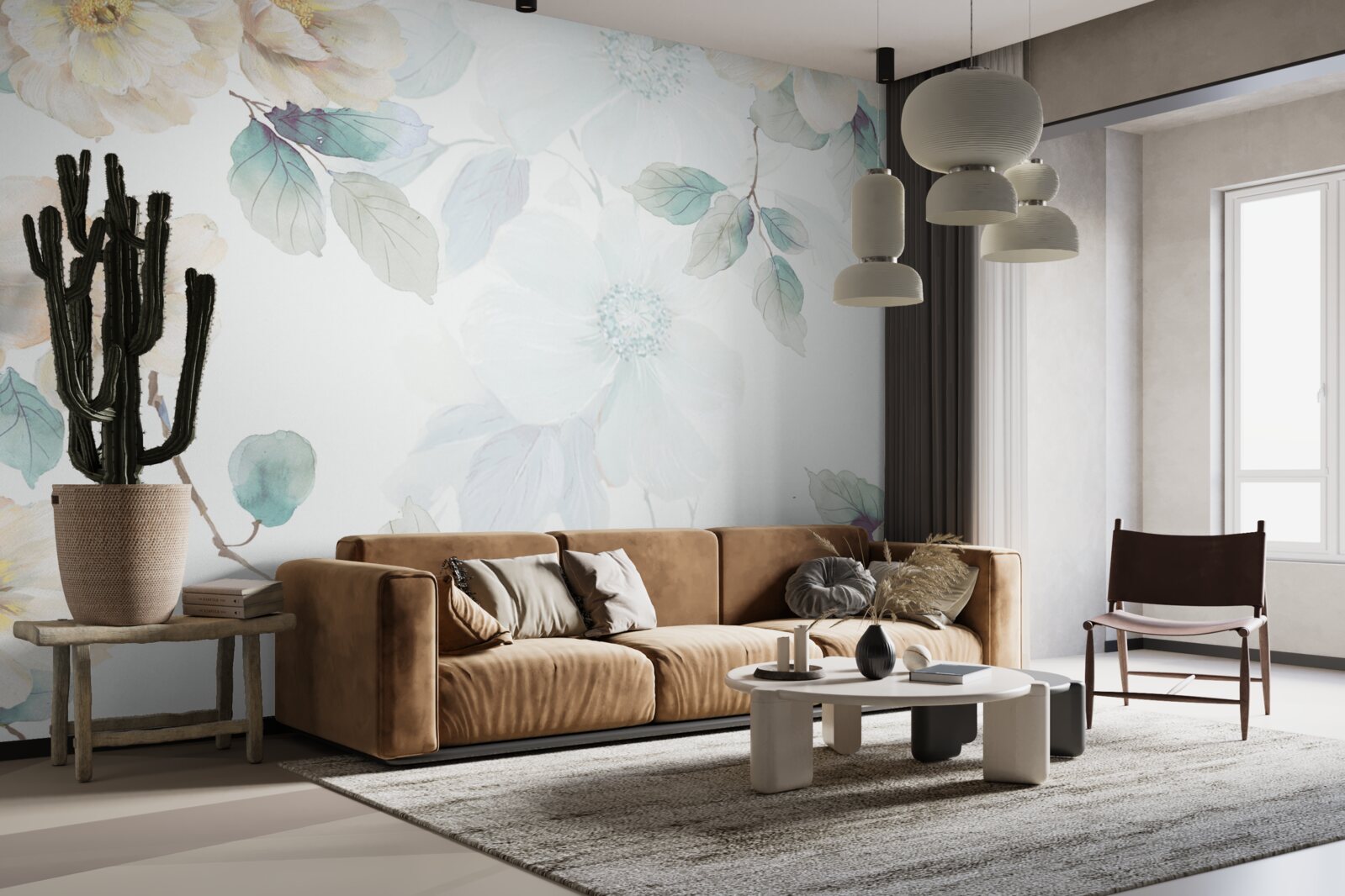 Фотошпалери на гілках м'яко розвиваються квіткові бруньки