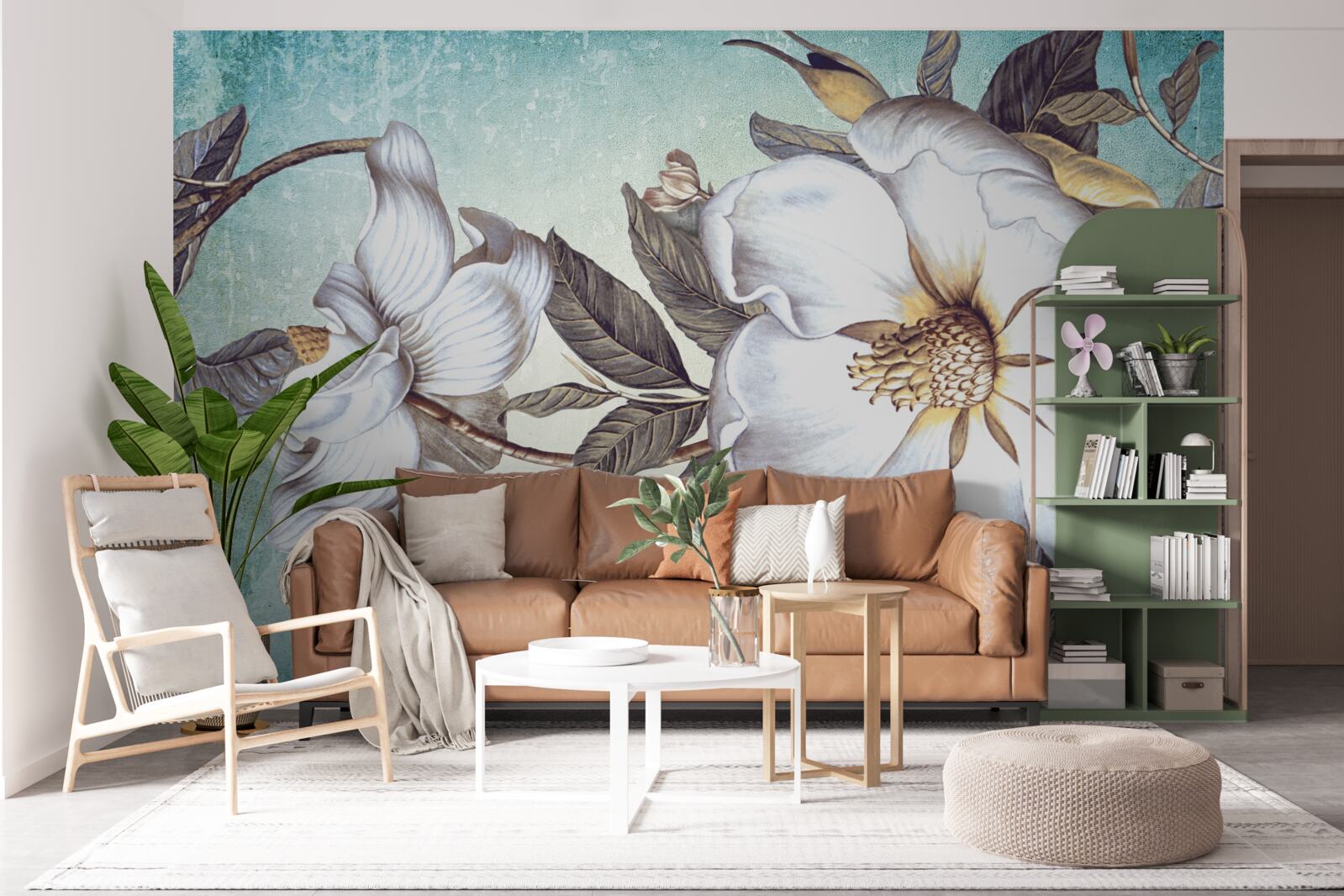 Фотошпалери розпускаються білосніжні квіти