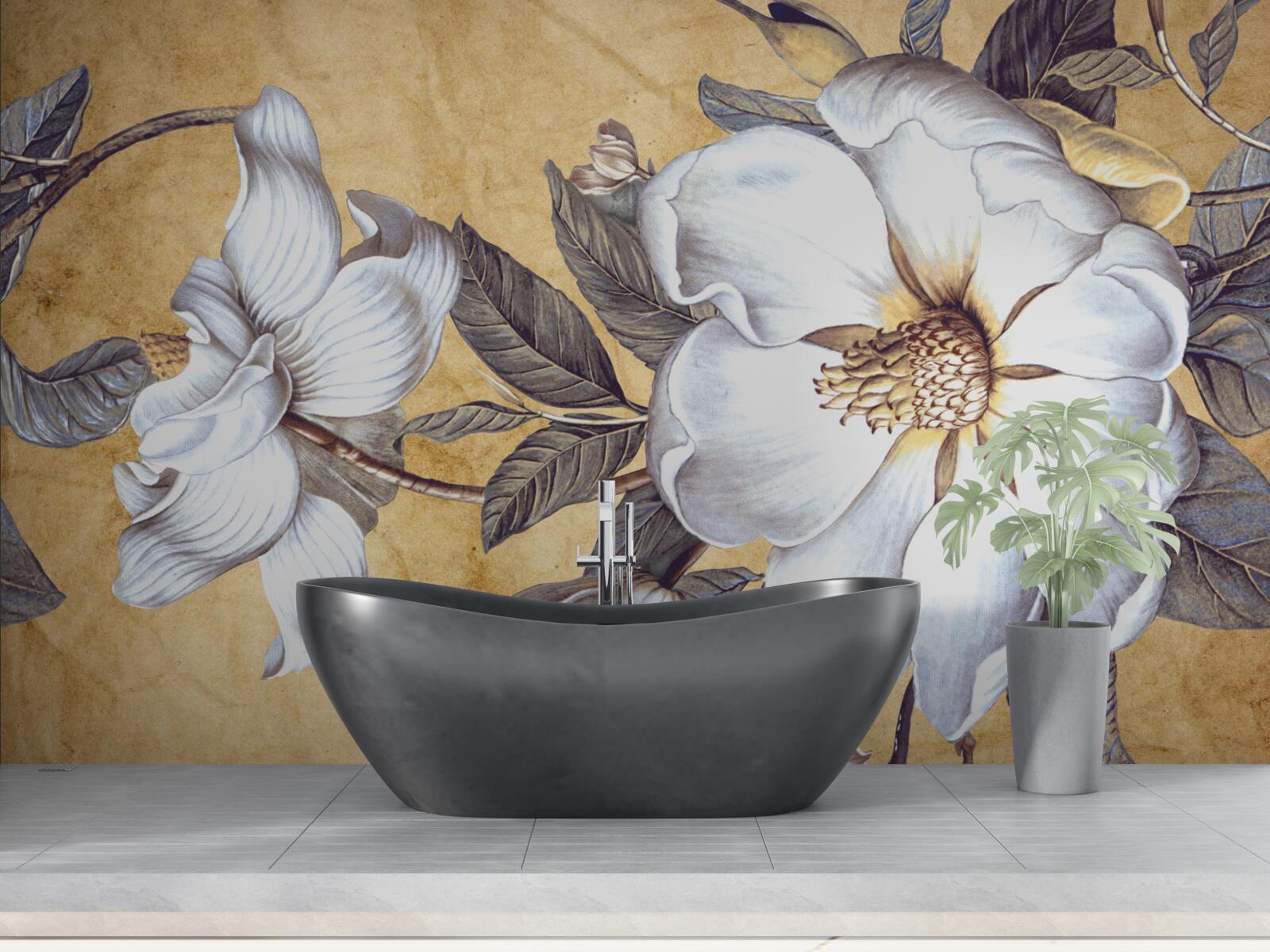 Фотошпалери цвітіння білих бутонів на гілках