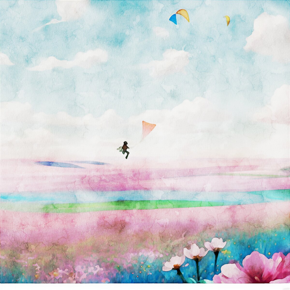 Фотошпалери політ на параплані над лугом