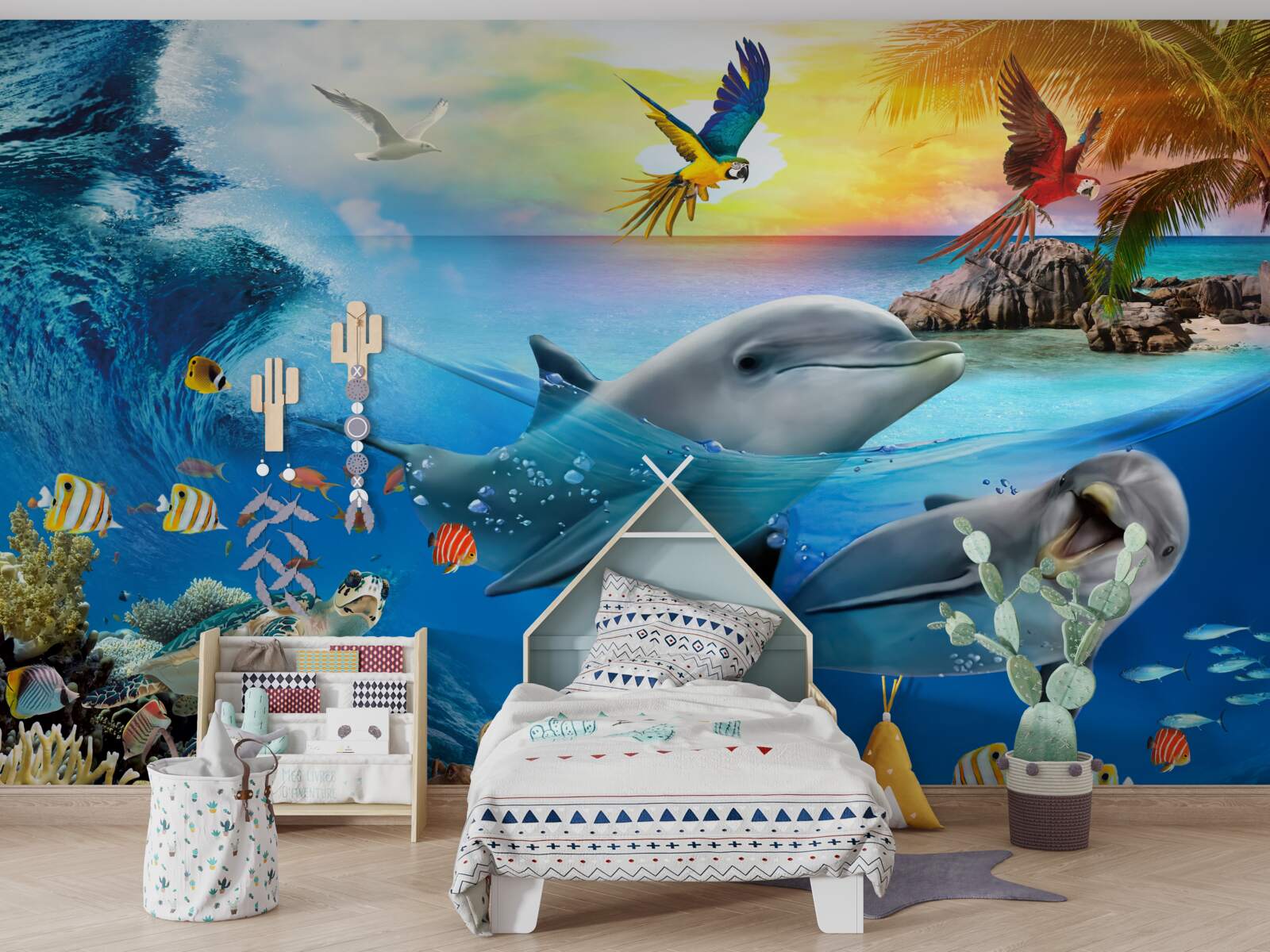 Фотошпалери Світанок чекає на дельфінів