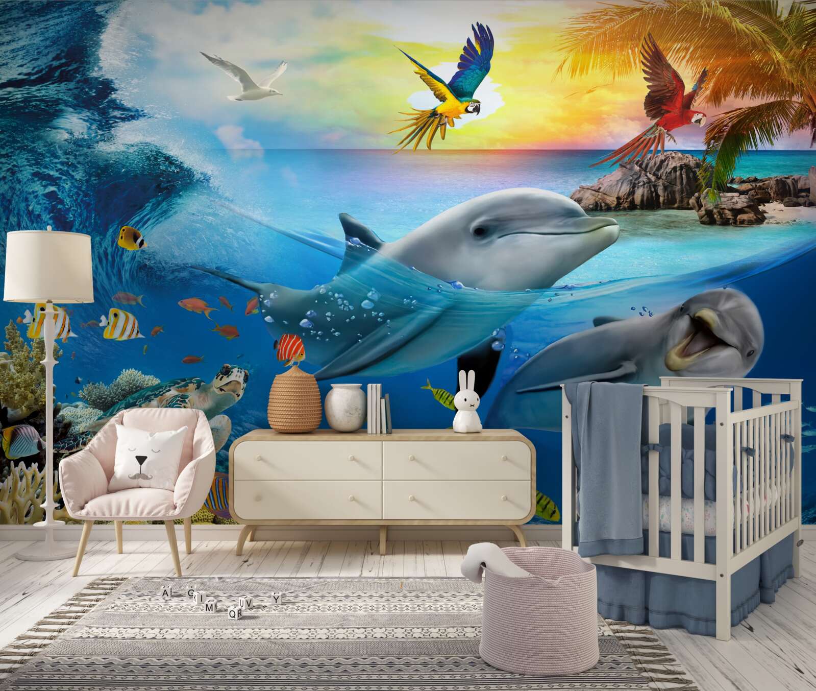 Фотошпалери Світанок чекає на дельфінів