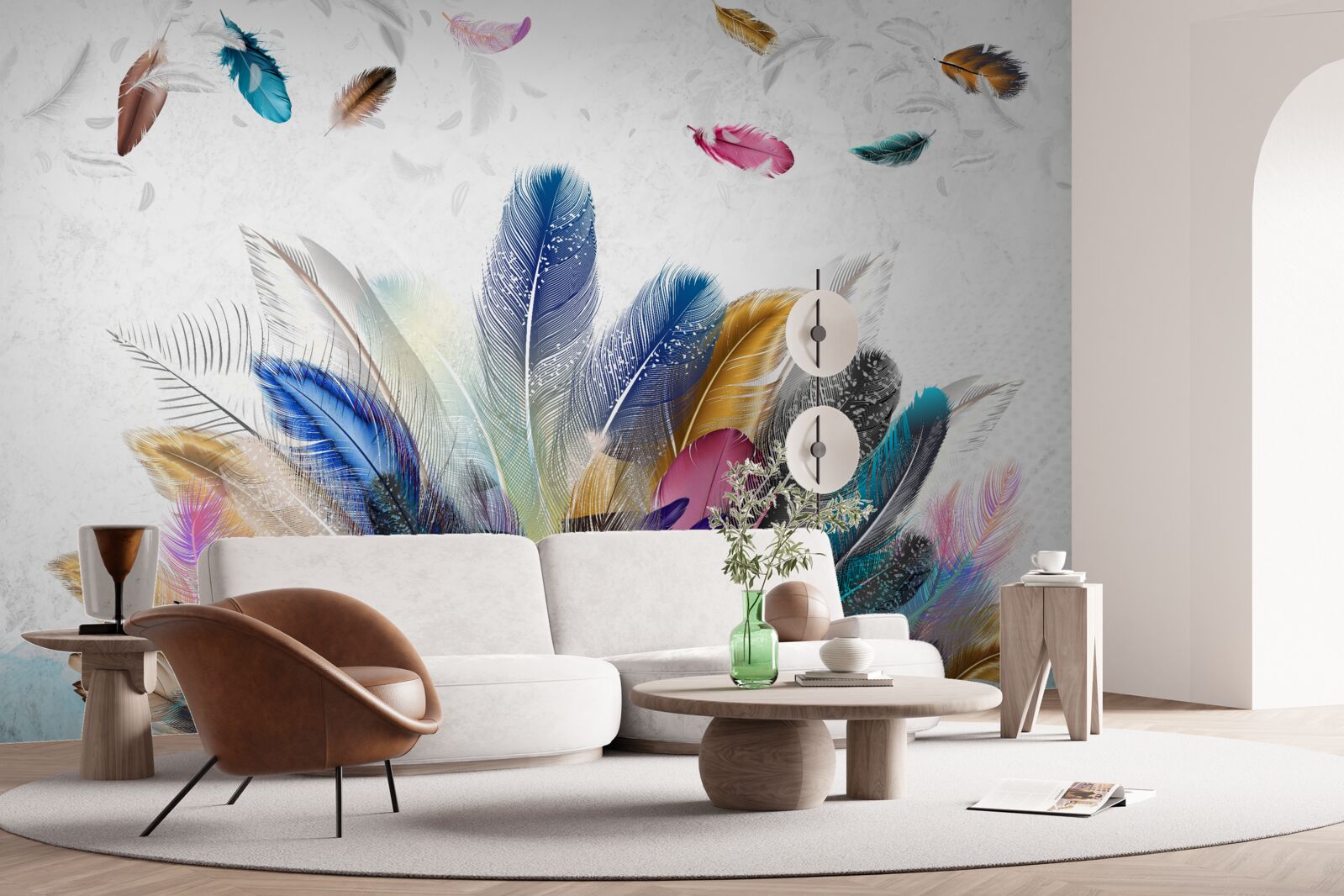 Фотошпалери різнокольорове пір'я