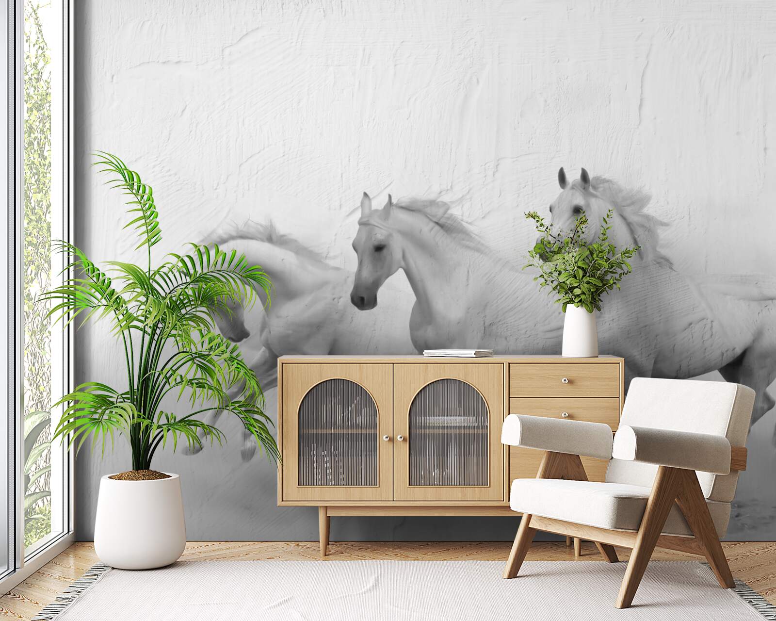 Фотошпалери група коней