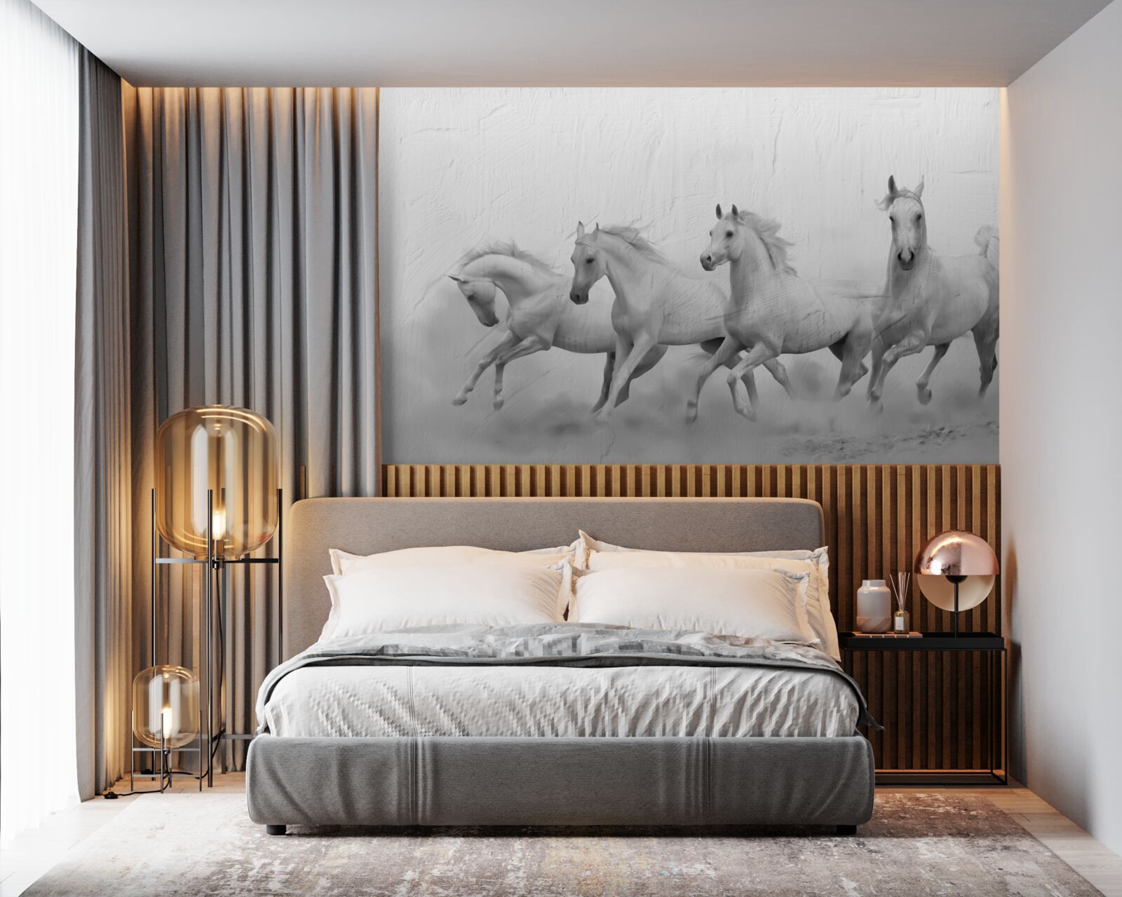 Фотошпалери група коней