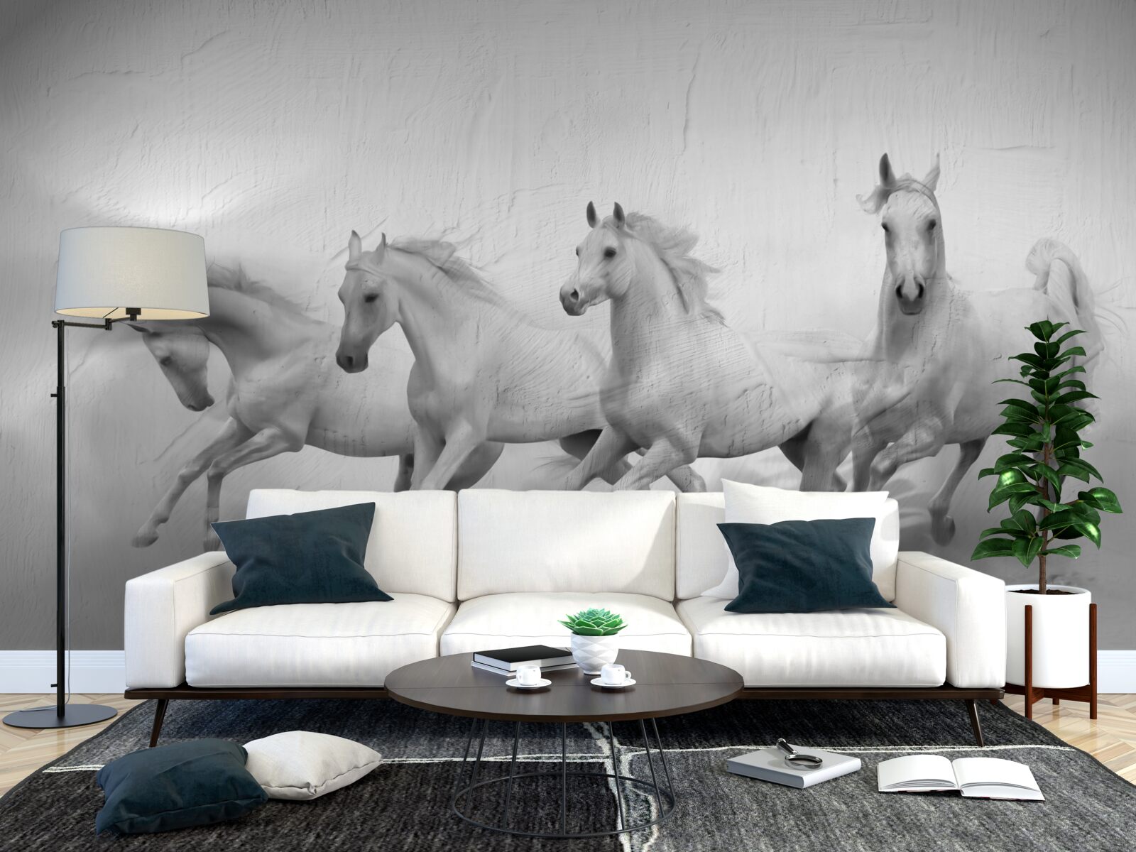 Фотошпалери група коней