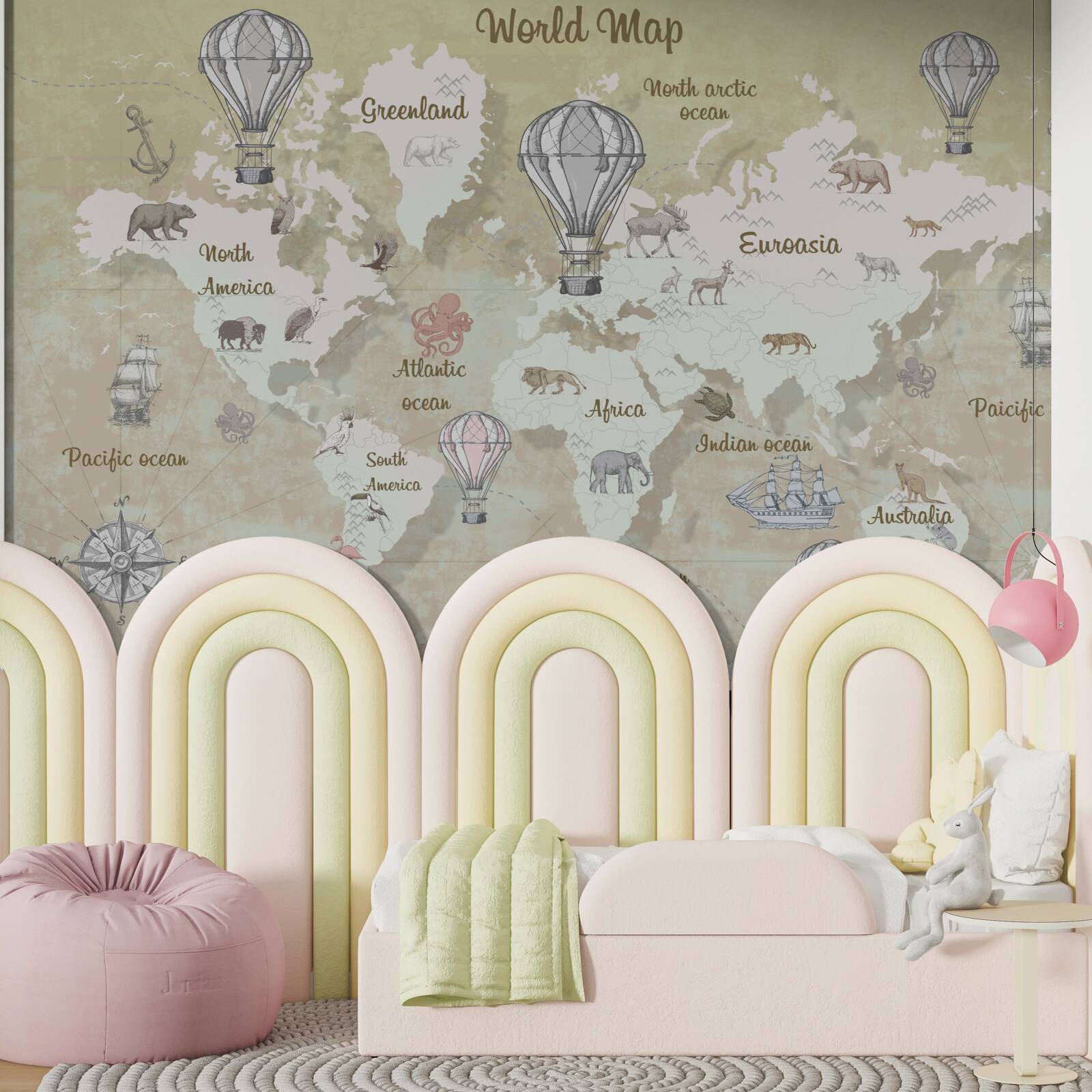 Фотошпалери карта світу в теплих тонах