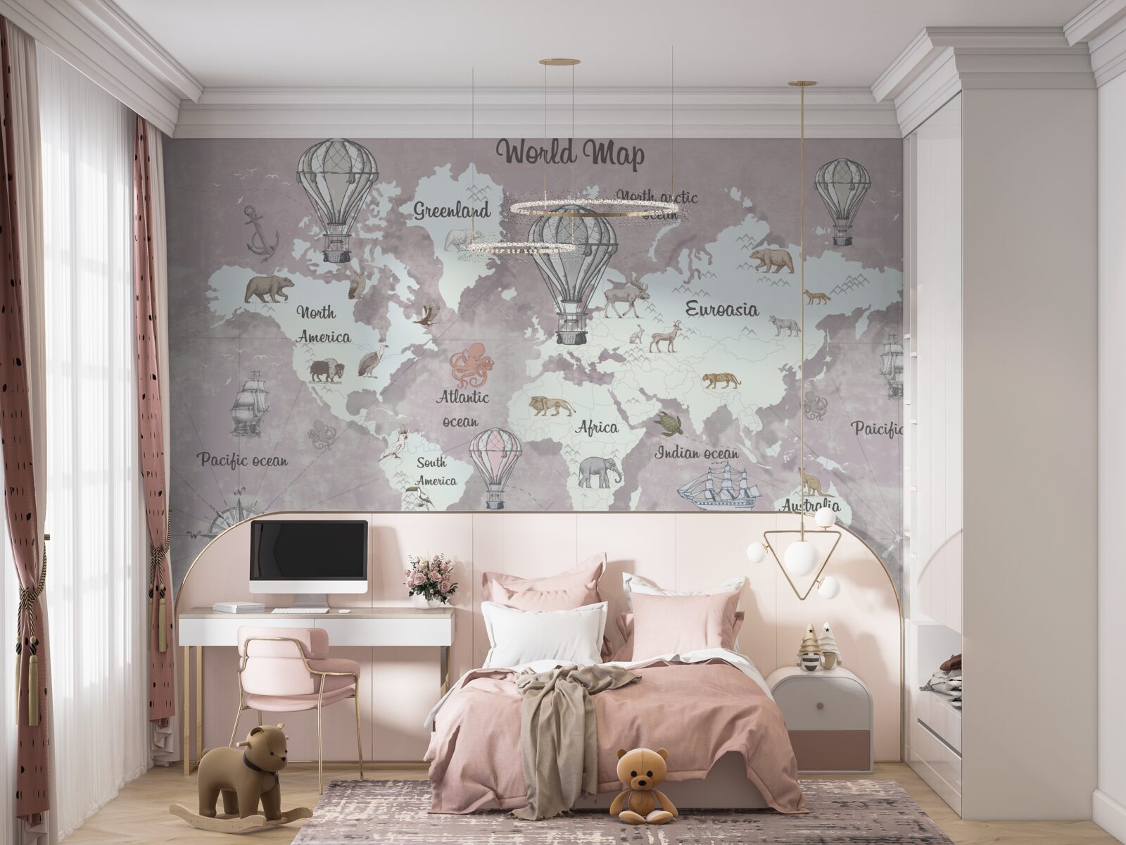 Фотошпалери карта світу з символами