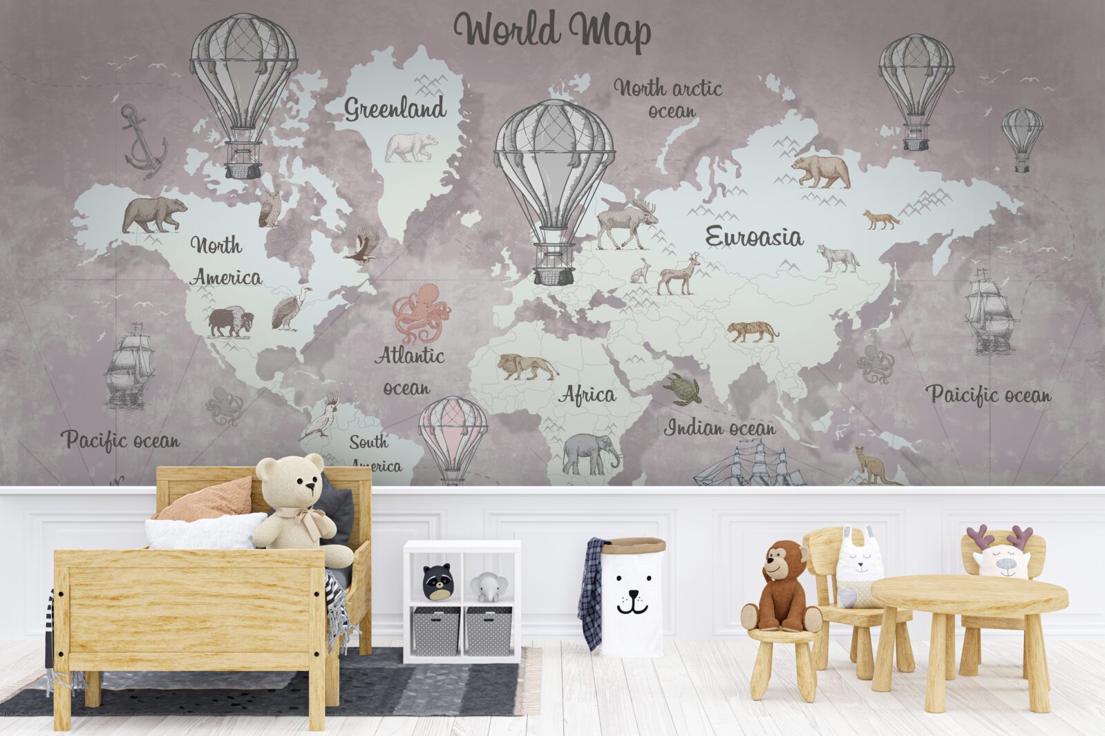 Фотошпалери карта світу з символами