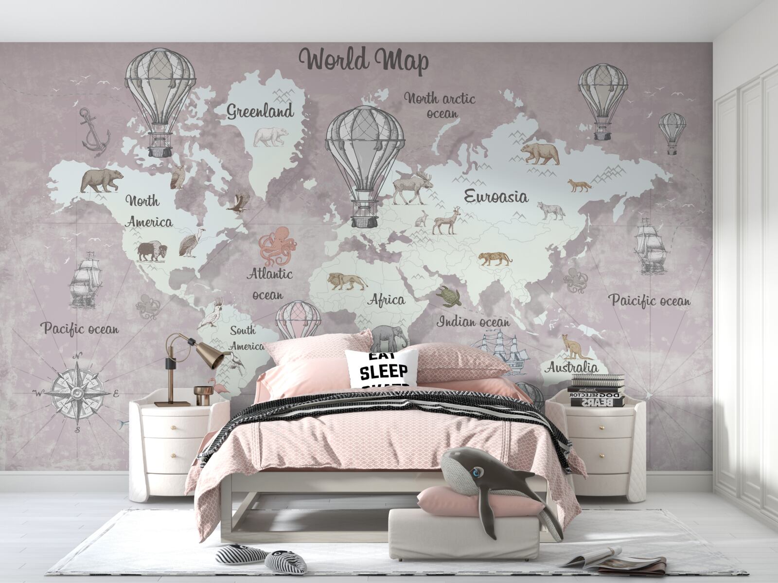 Фотошпалери карта світу з символами