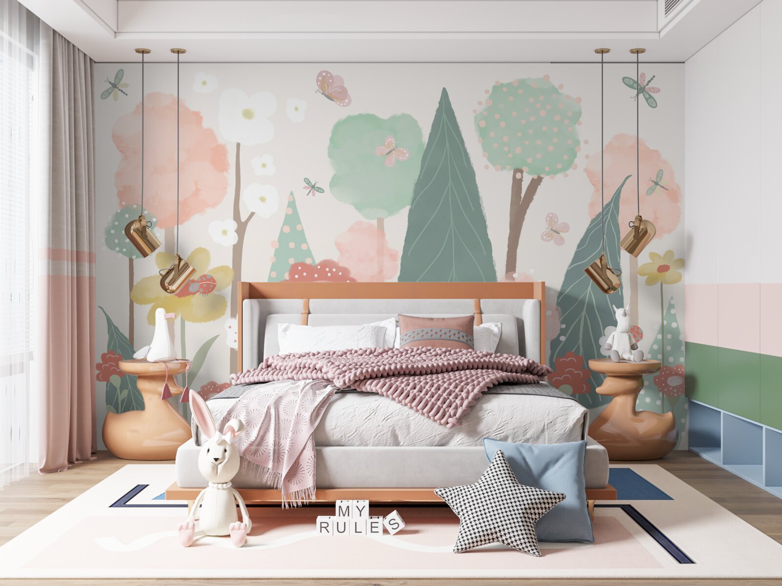 Фотошпалери ліс, повний квітучих дитячих фантазій