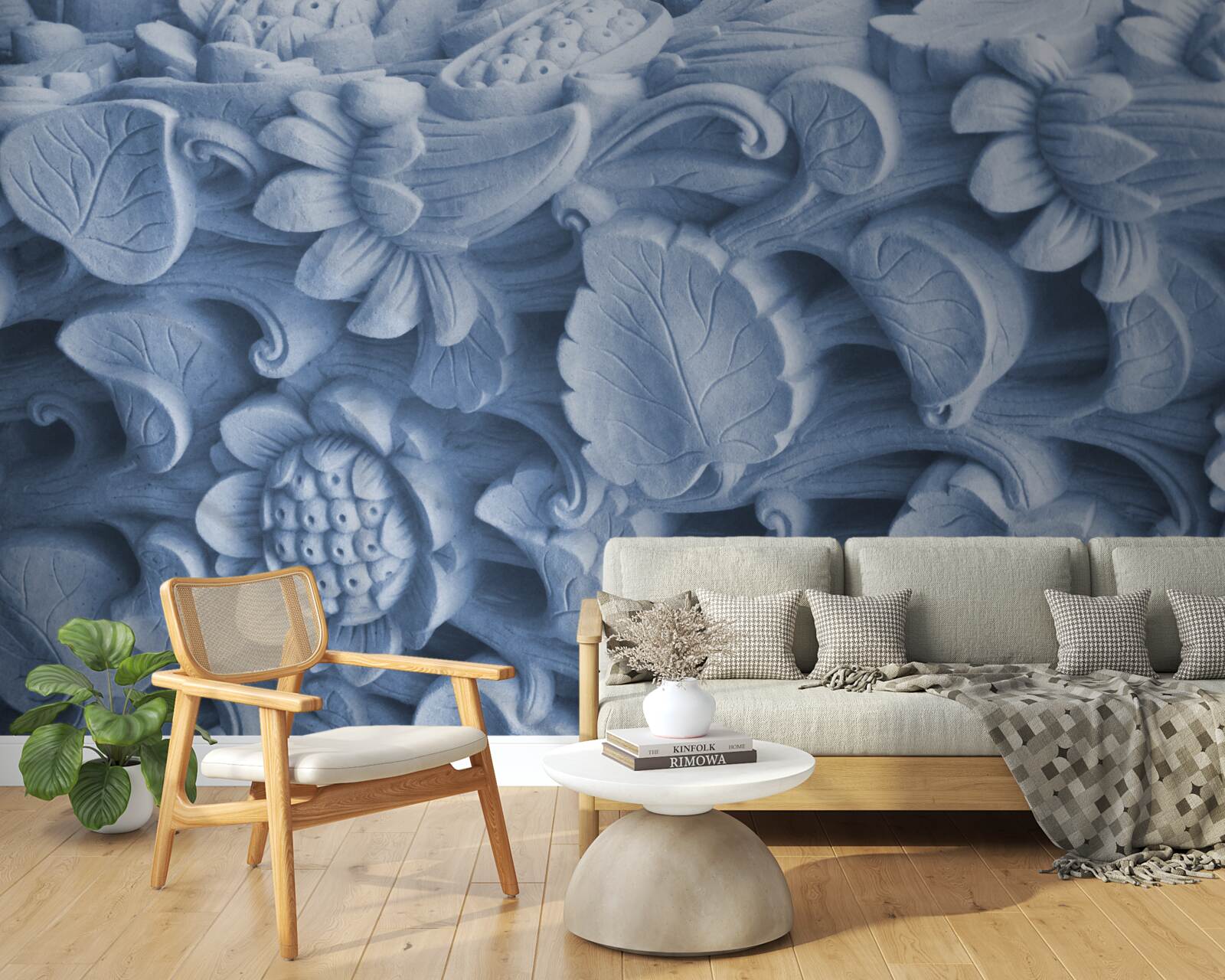 Фотошпалери текстура листя на штукатурці