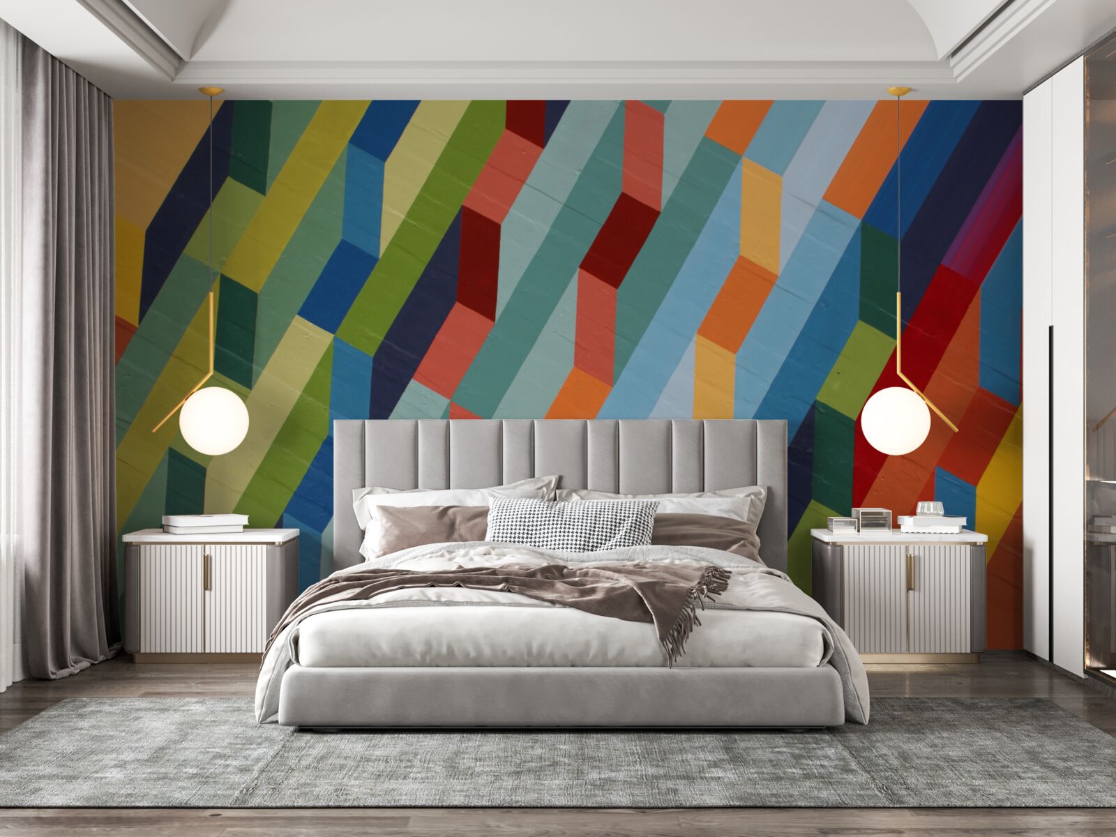 Фотошпалери прямокутні форми в насичених кольорах