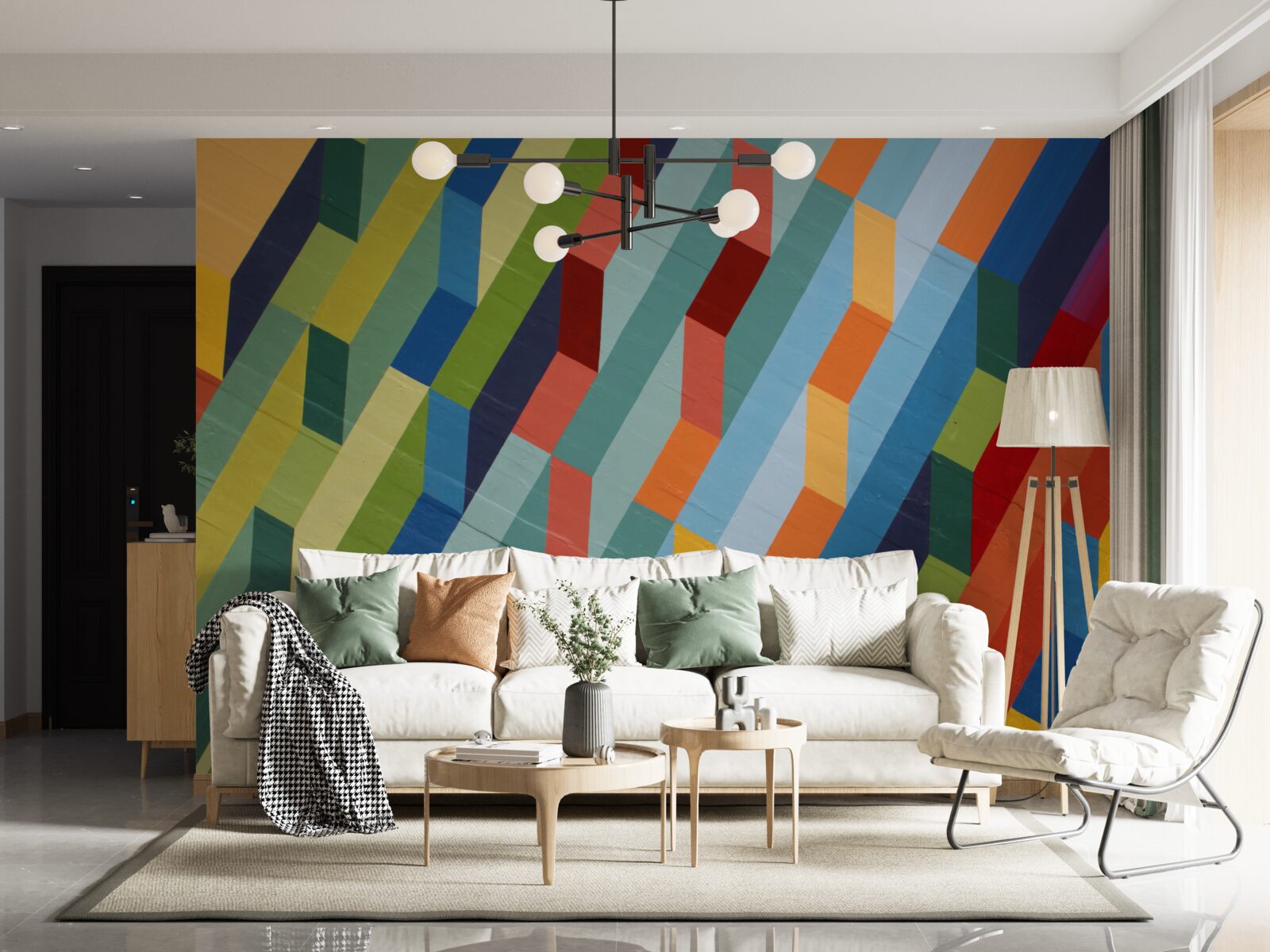 Фотошпалери прямокутні форми в насичених кольорах