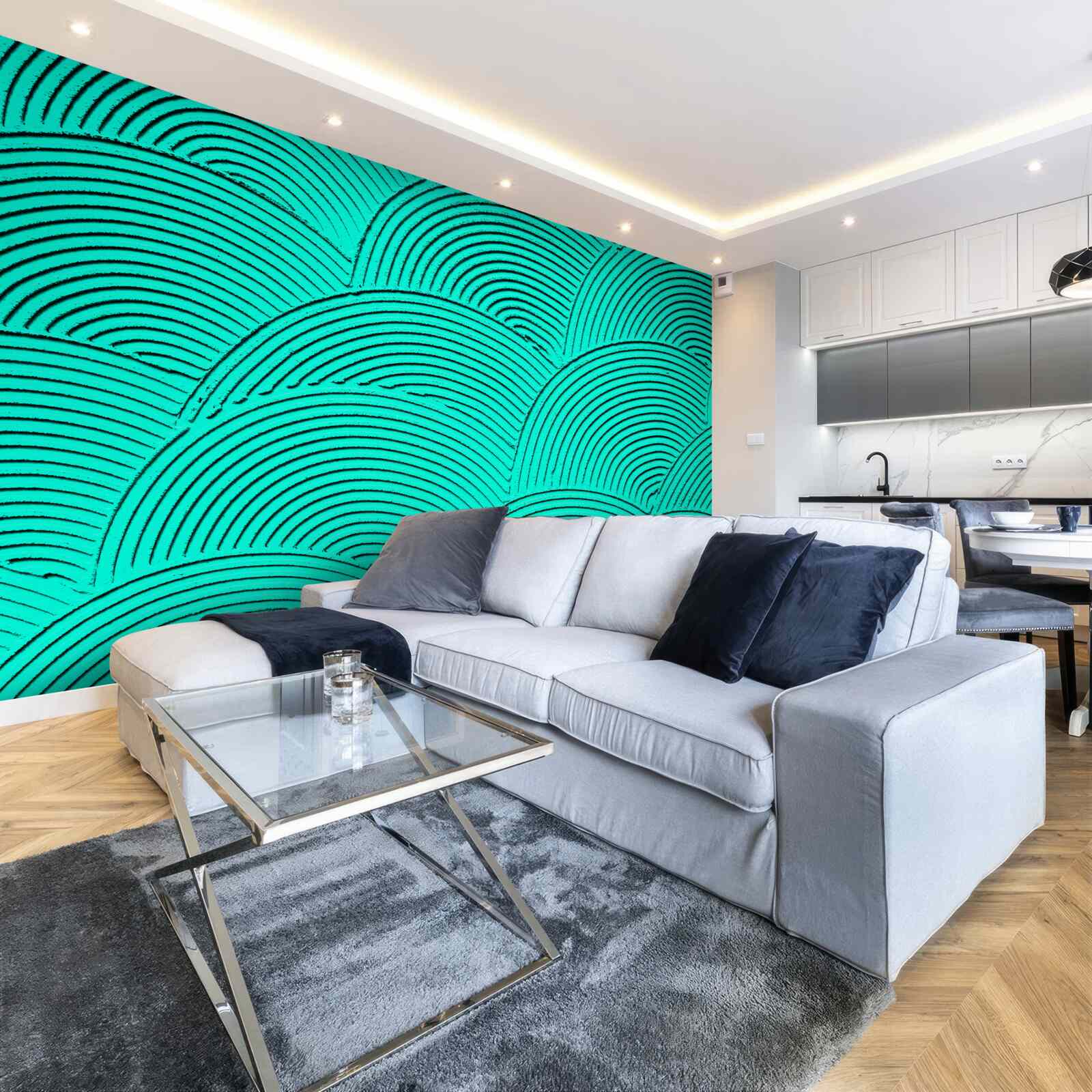 Фотошпалери яскраві півкола з абстрактним виглядом