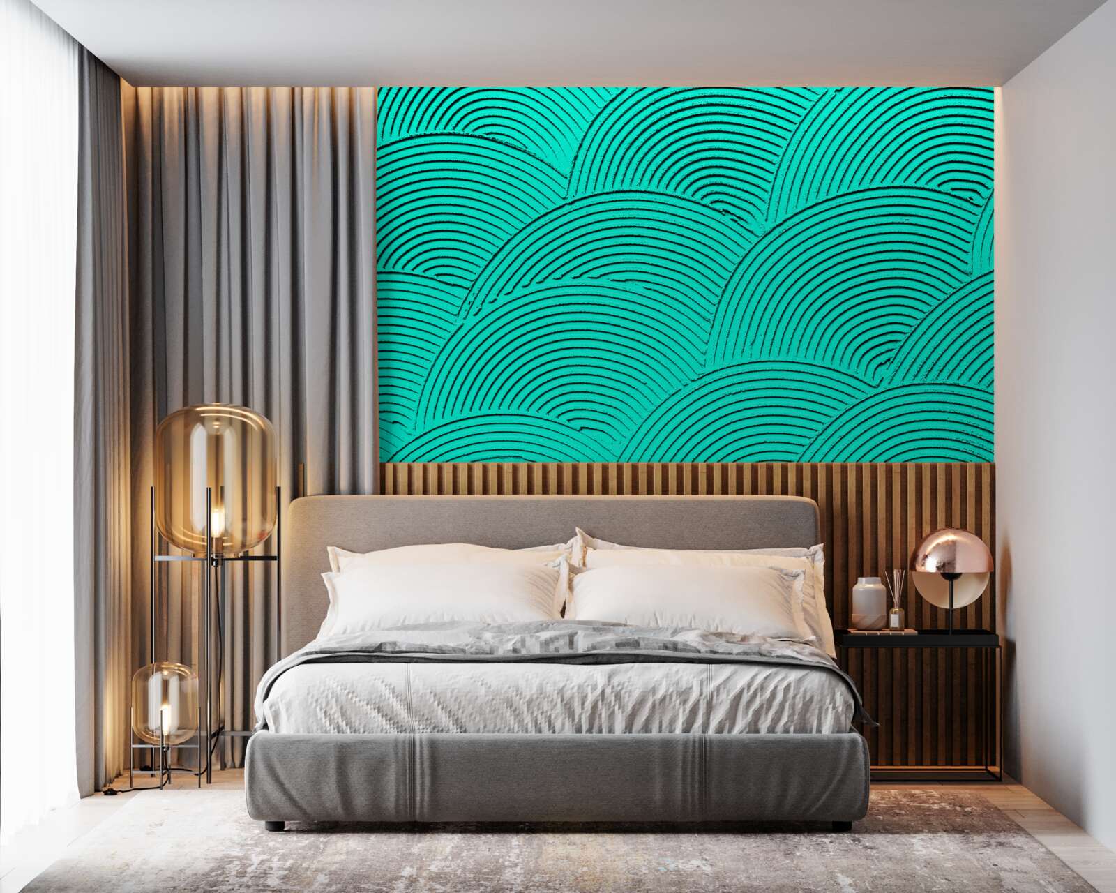 Фотошпалери яскраві півкола з абстрактним виглядом