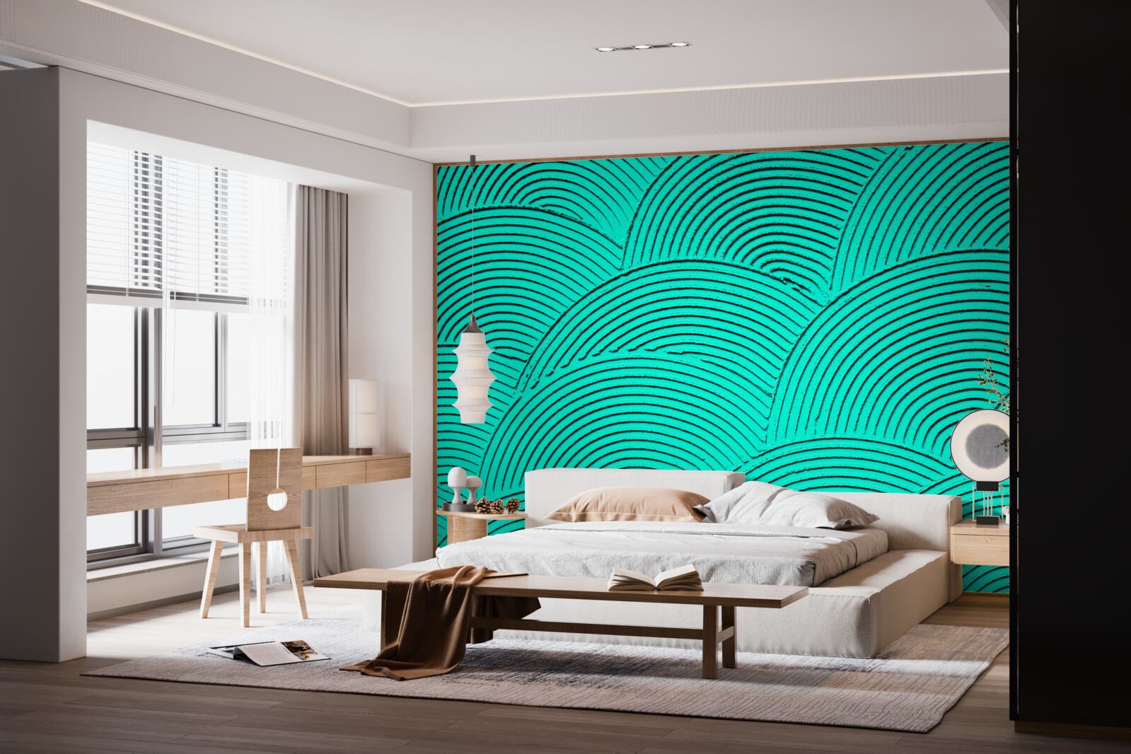 Фотошпалери яскраві півкола з абстрактним виглядом