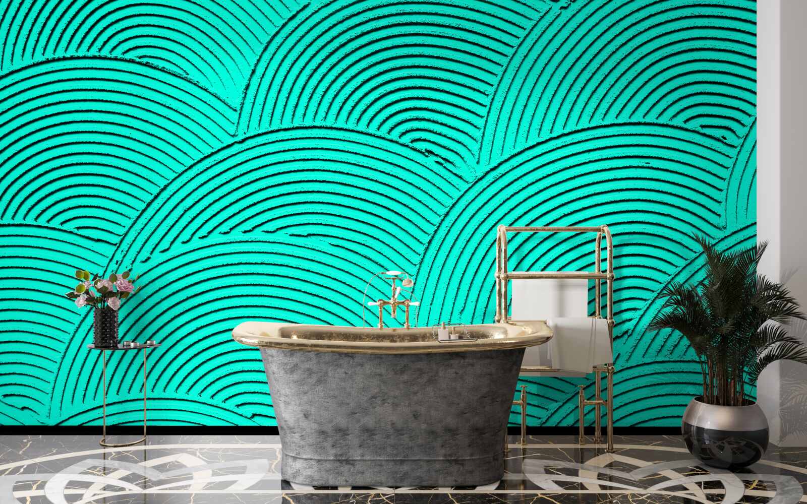 Фотошпалери яскраві півкола з абстрактним виглядом