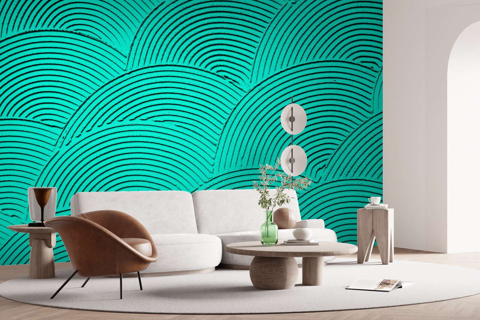 Фотошпалери яскраві півкола з абстрактним виглядом