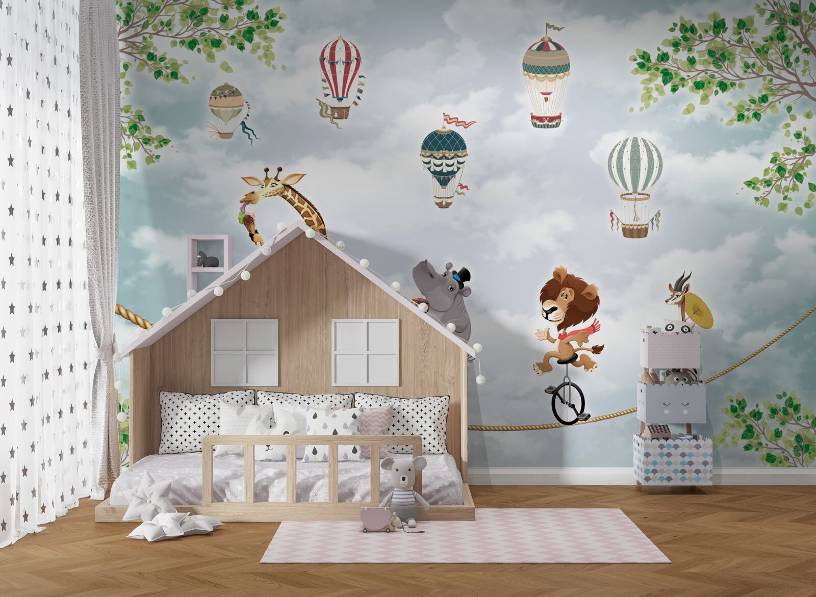 Фотошпалери акробати на канаті