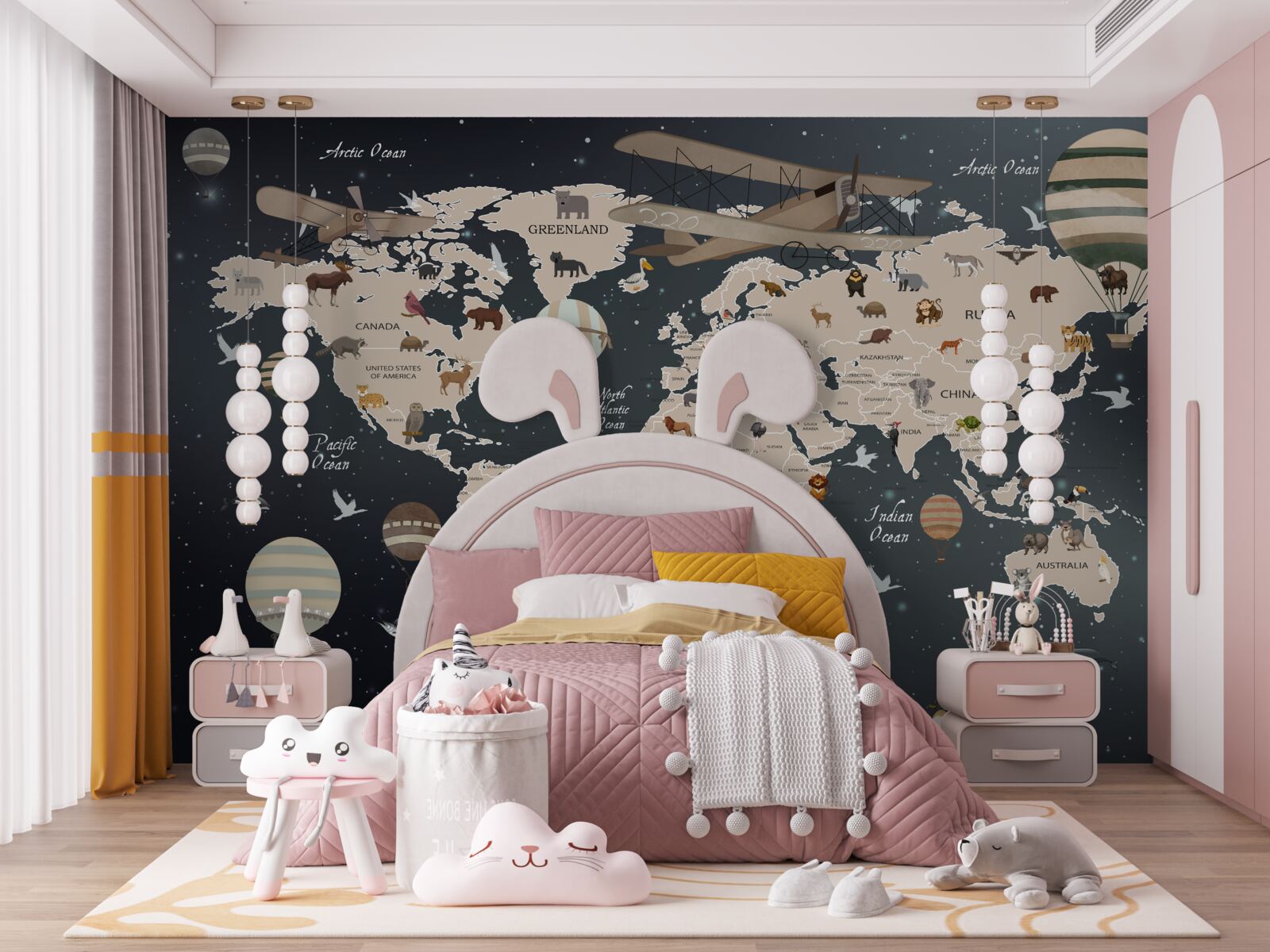 Фотошпалери карта світу на темному тлі