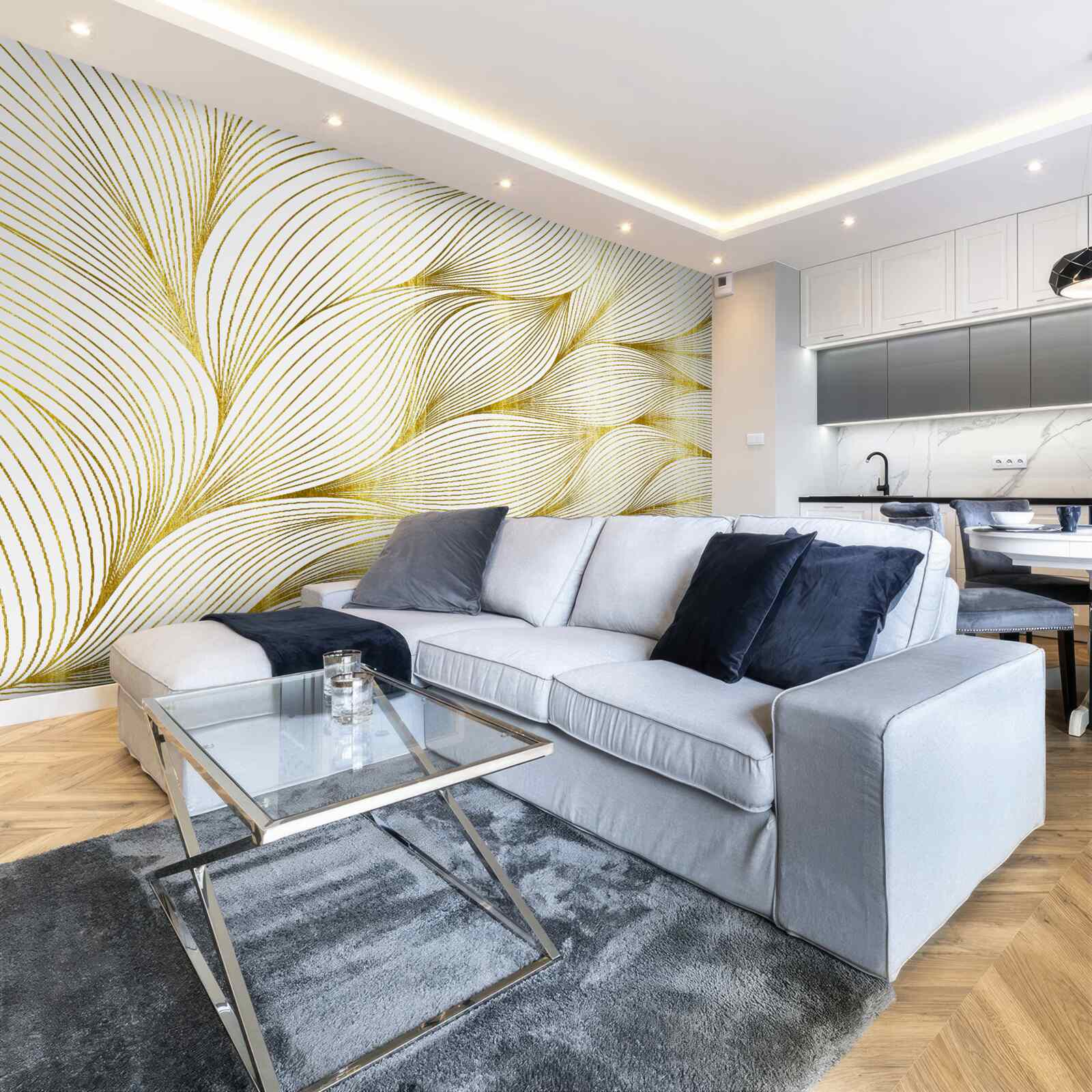 Фотошпалери листя має теплий золотистий відтінок