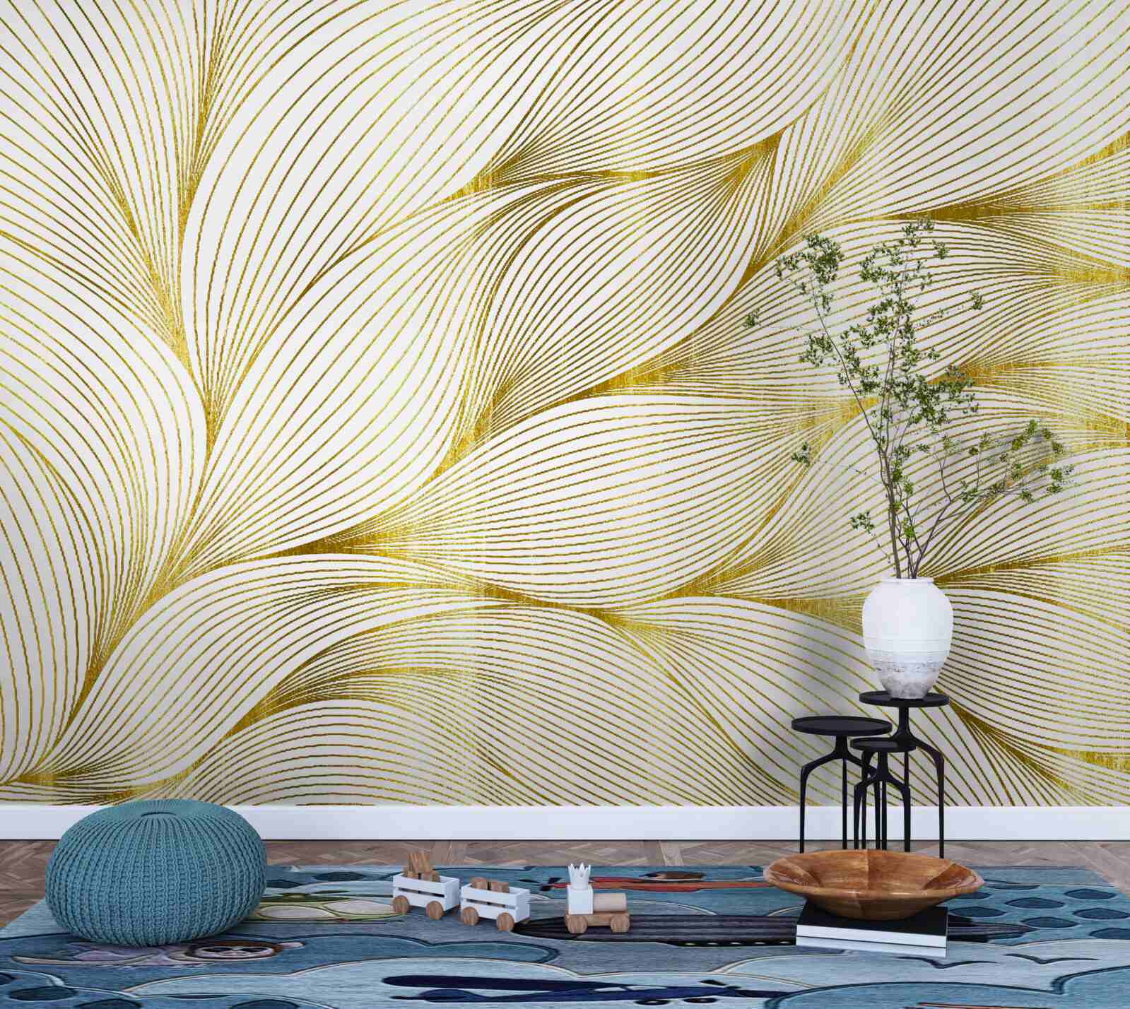 Фотошпалери листя має теплий золотистий відтінок