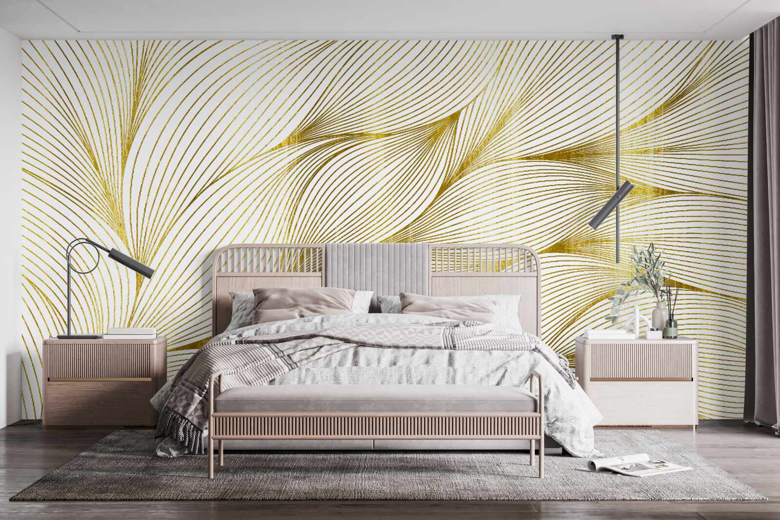 Фотошпалери листя має теплий золотистий відтінок