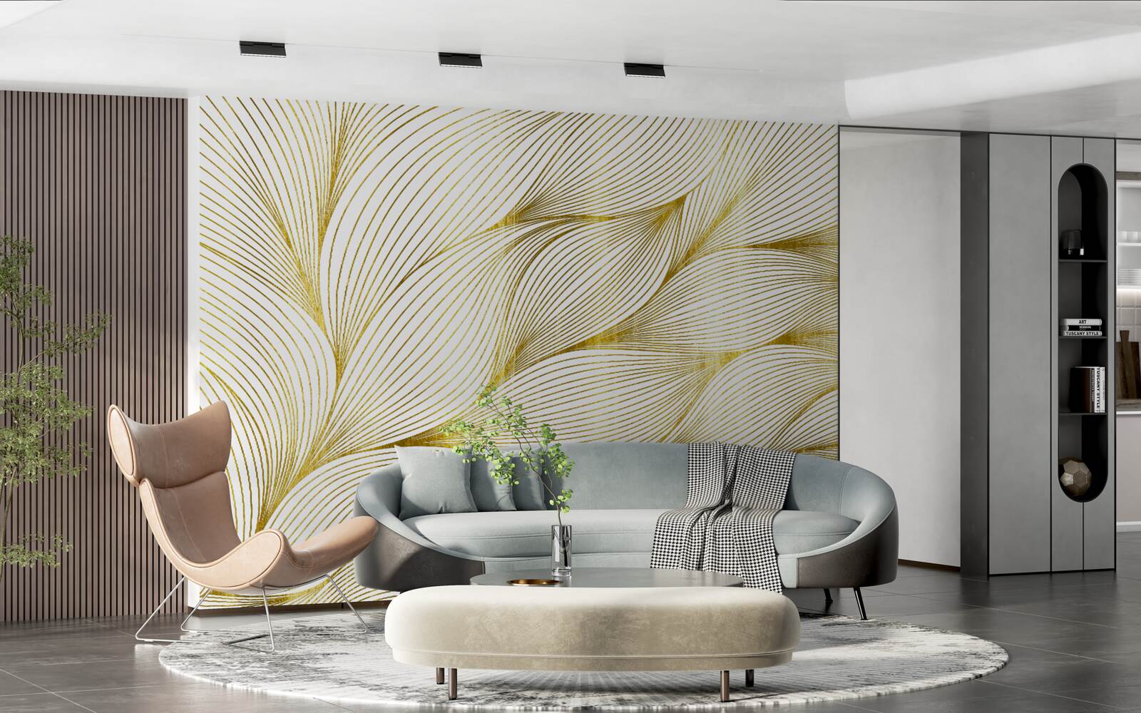 Фотошпалери листя має теплий золотистий відтінок